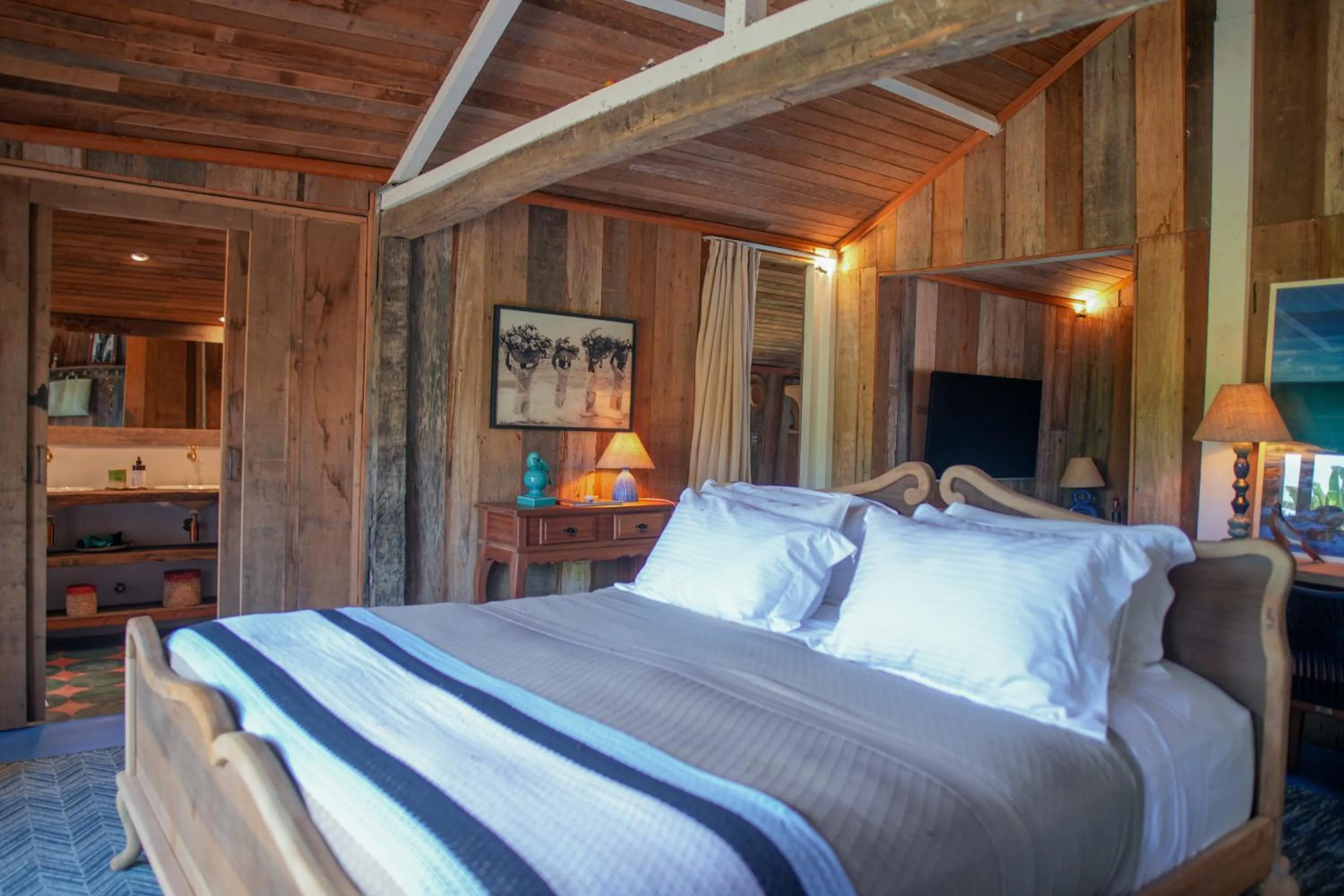 Bed in Pousada Outeiro