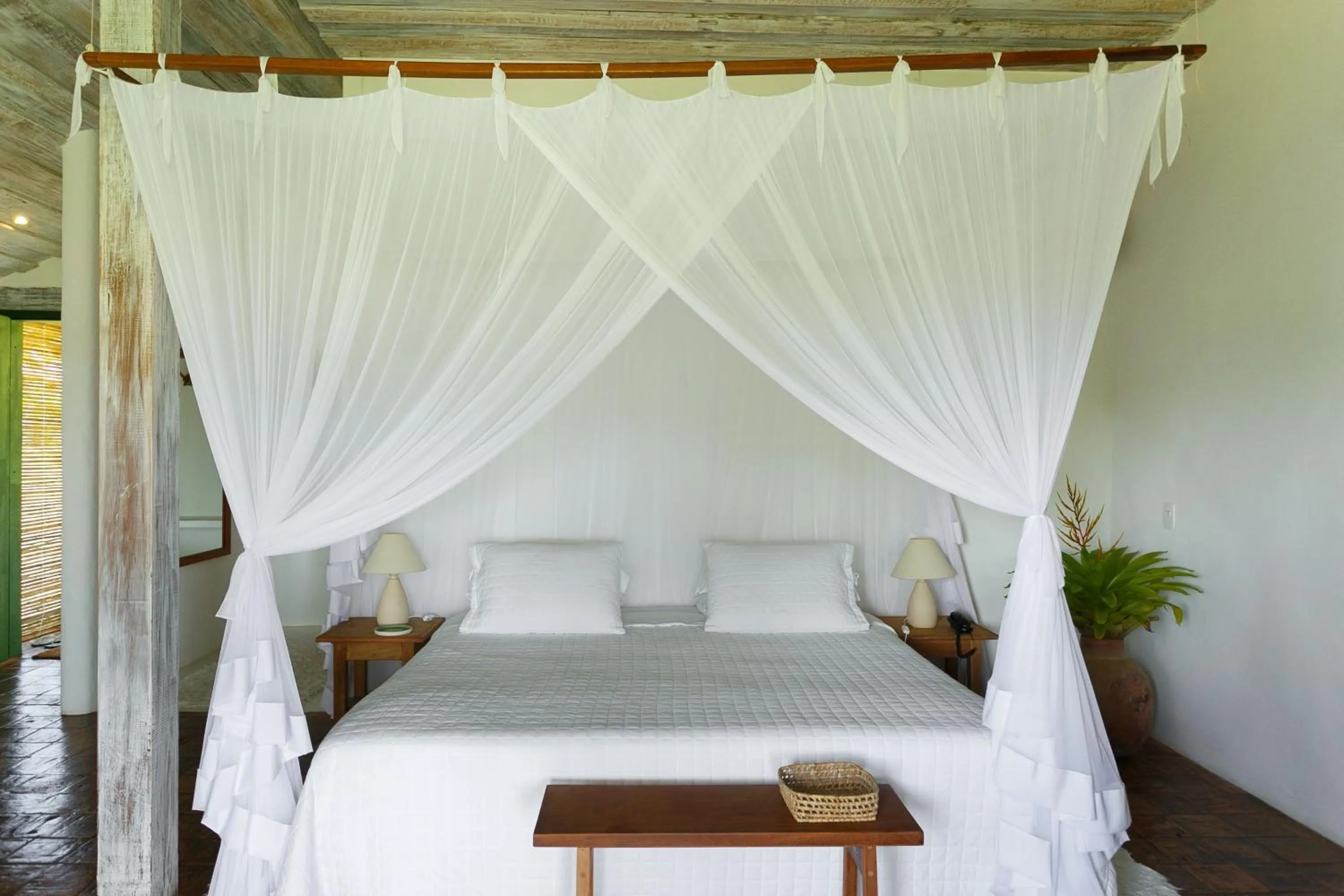 Bed in Pousada Outeiro