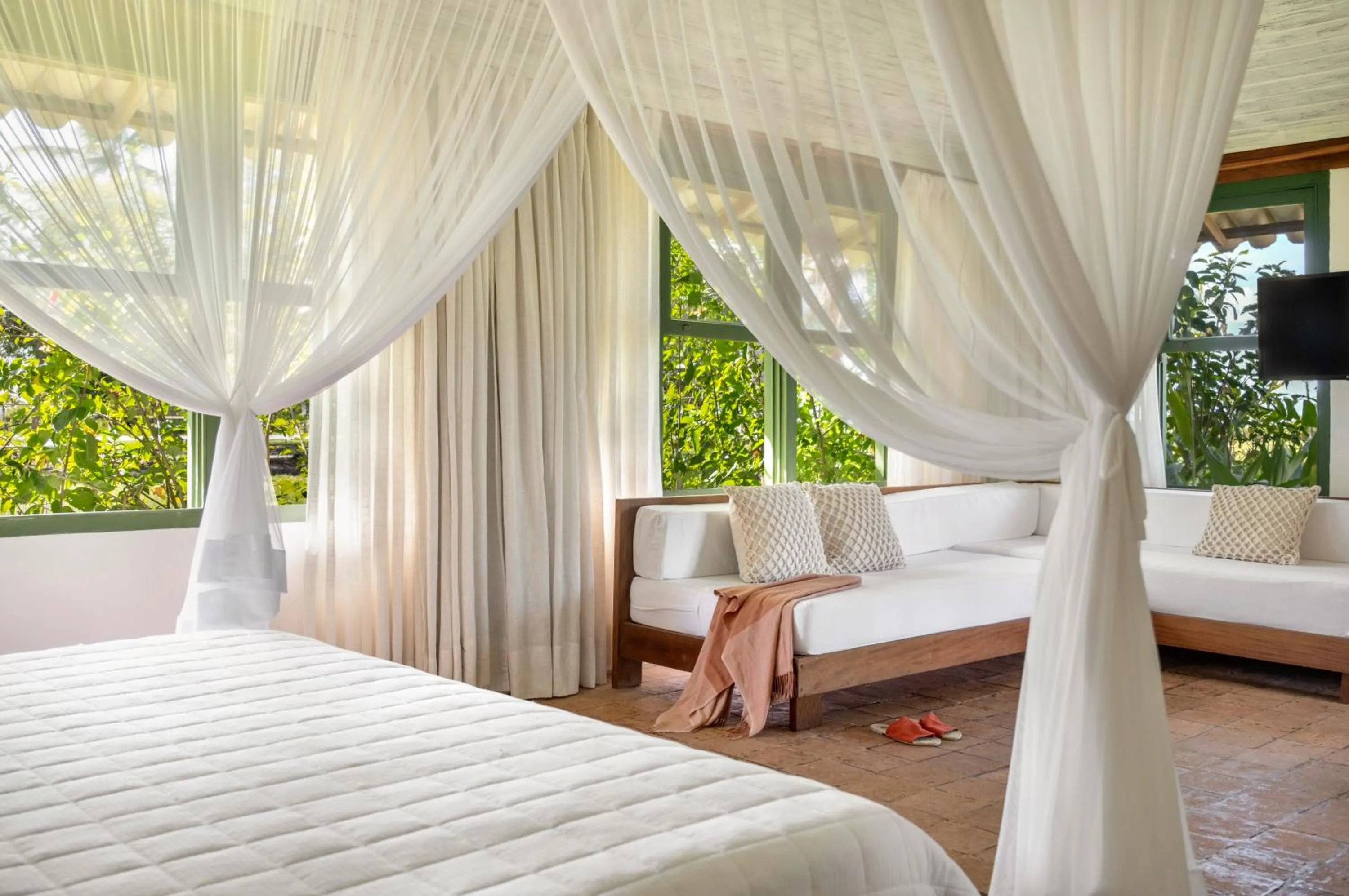 Bed in Pousada Outeiro