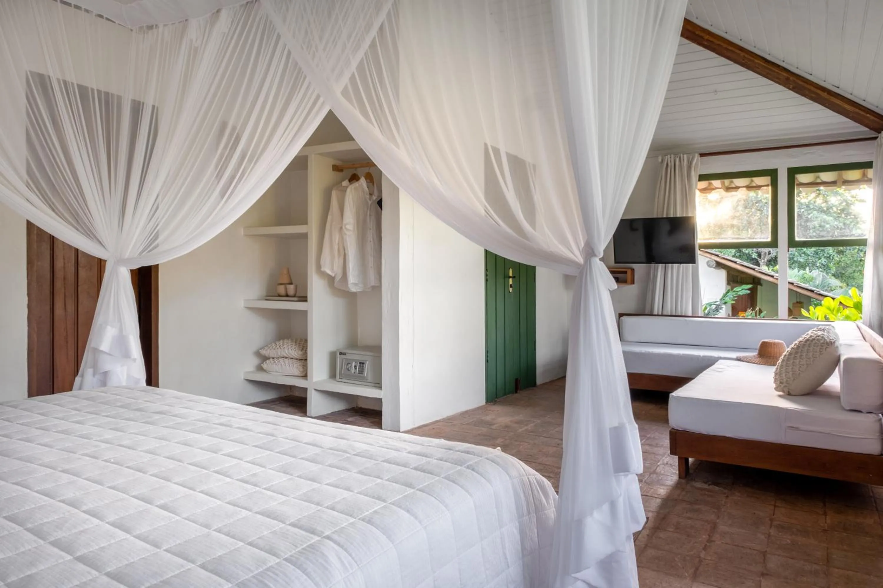 Bed in Pousada Outeiro