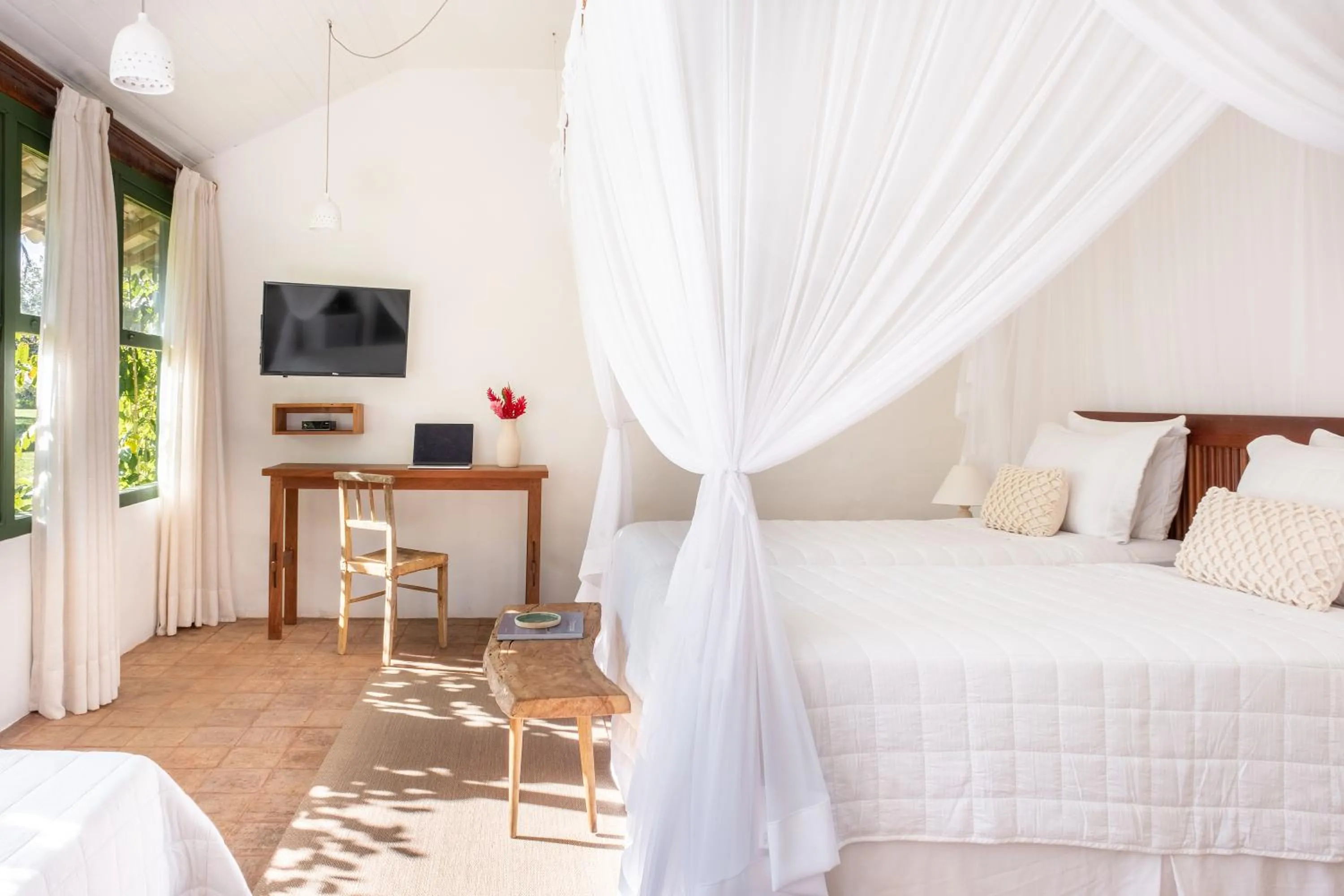 Bed in Pousada Outeiro