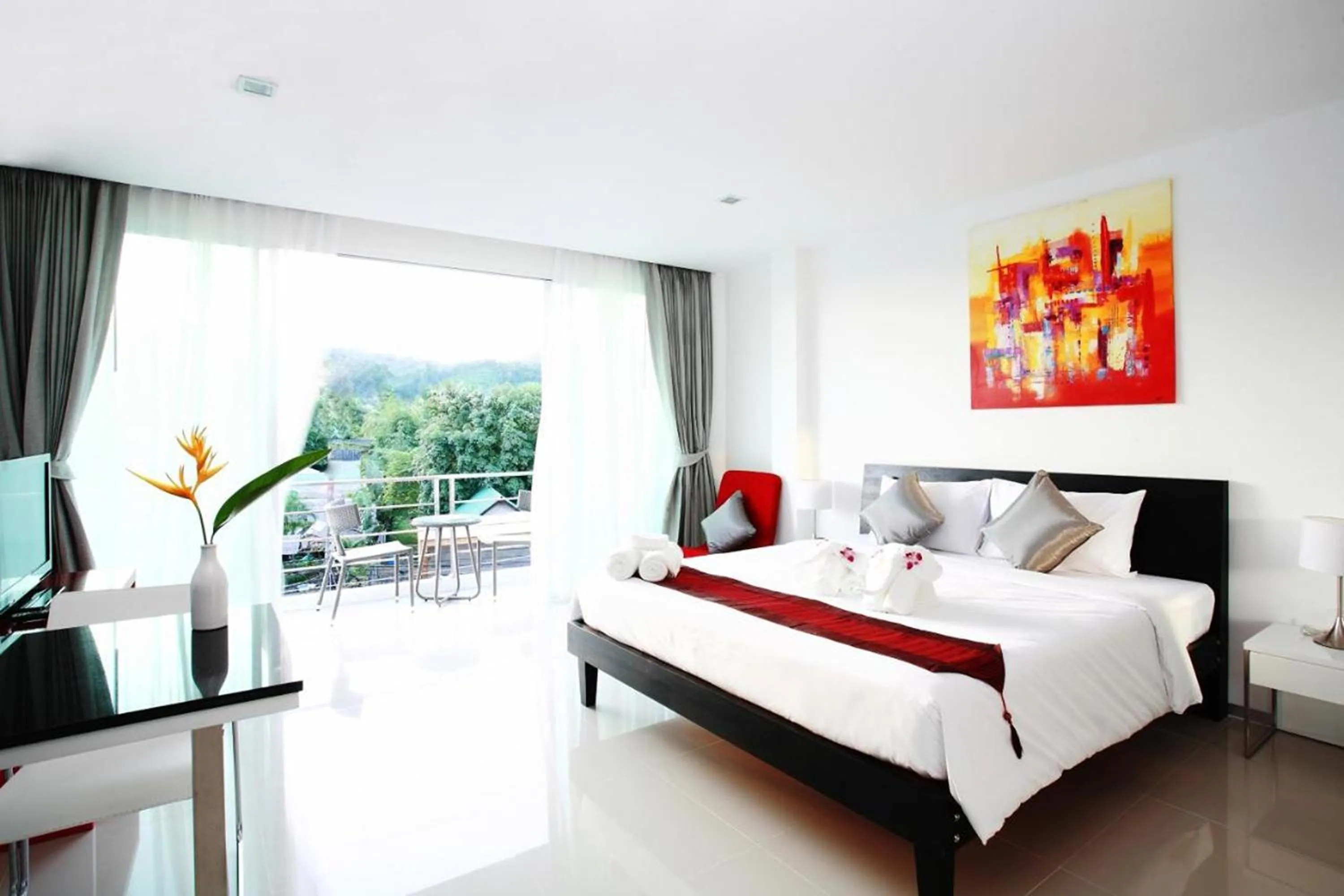 Living room, Bed in One World One Home Naiharn Hotel