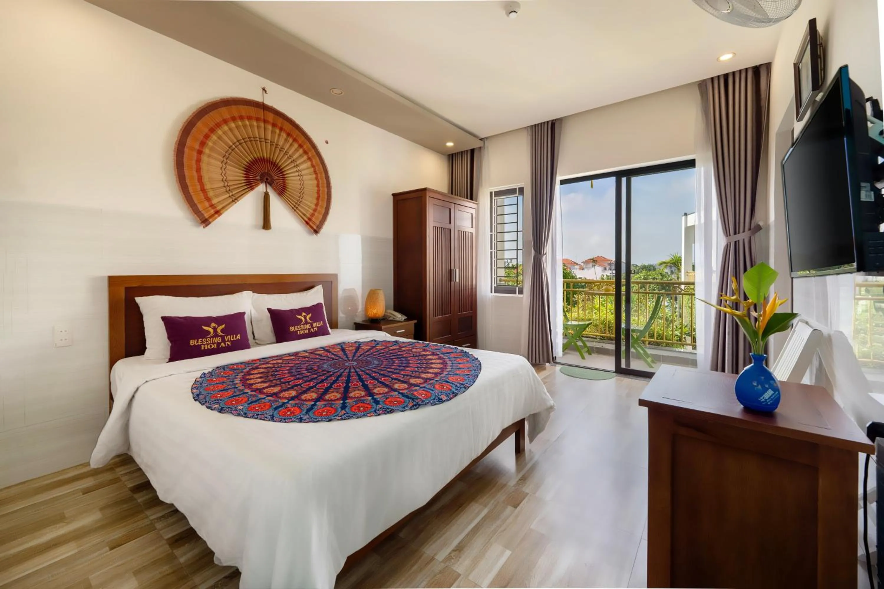 Balcony/Terrace, Bed in Blessing Villa Hoi An