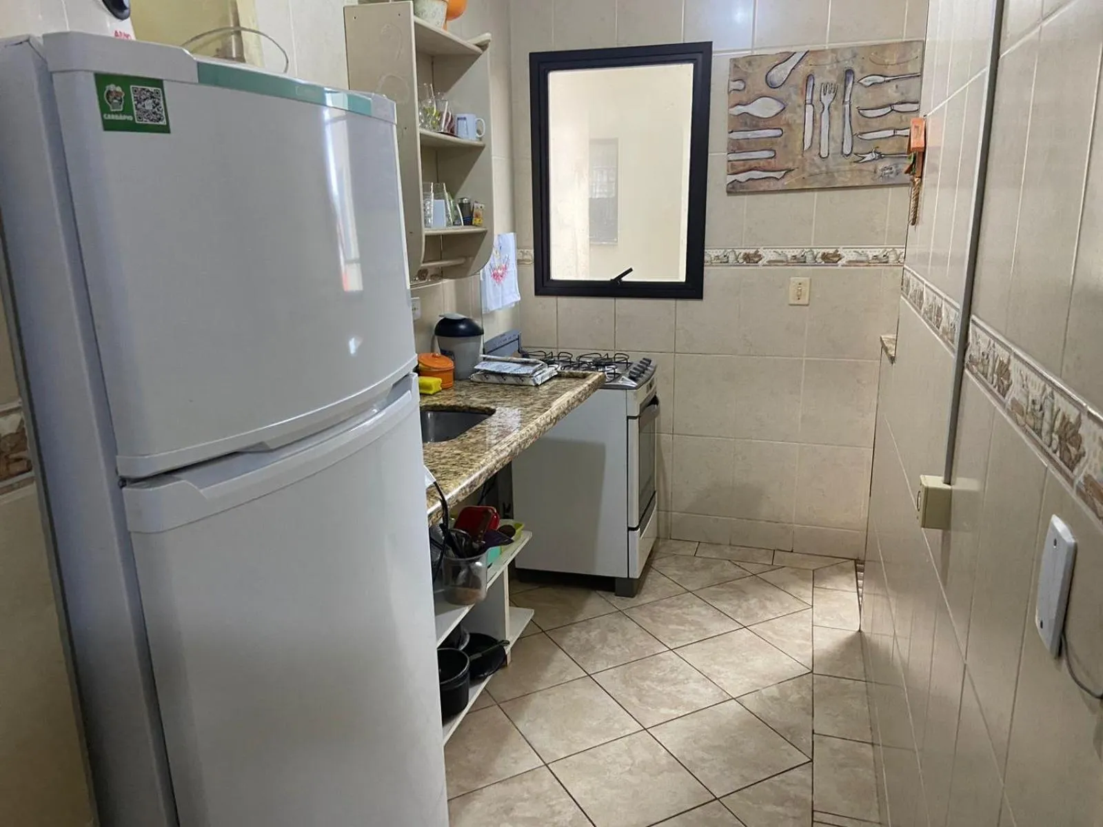 Kitchen or kitchenette in apto lindo 2 dor piscina AR internet 102 B