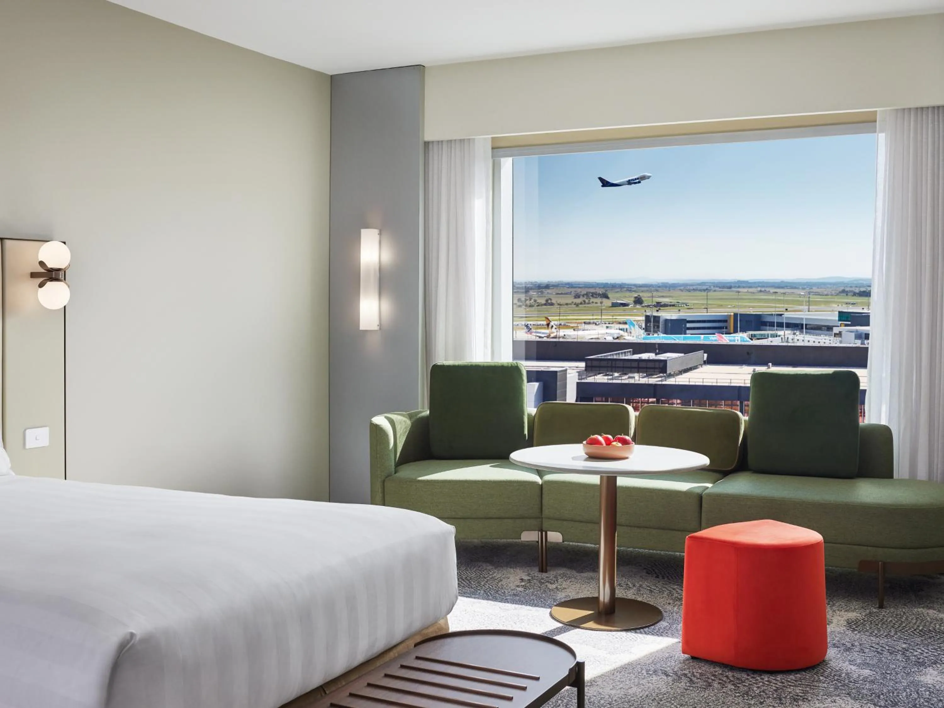 View (from property/room), Bed in PARKROYAL Melbourne Airport