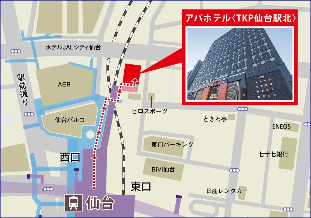 Location in APA Hotel TKP Sendai Eki Kita