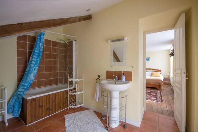 Bathroom, Bed in Val d'Arguenon