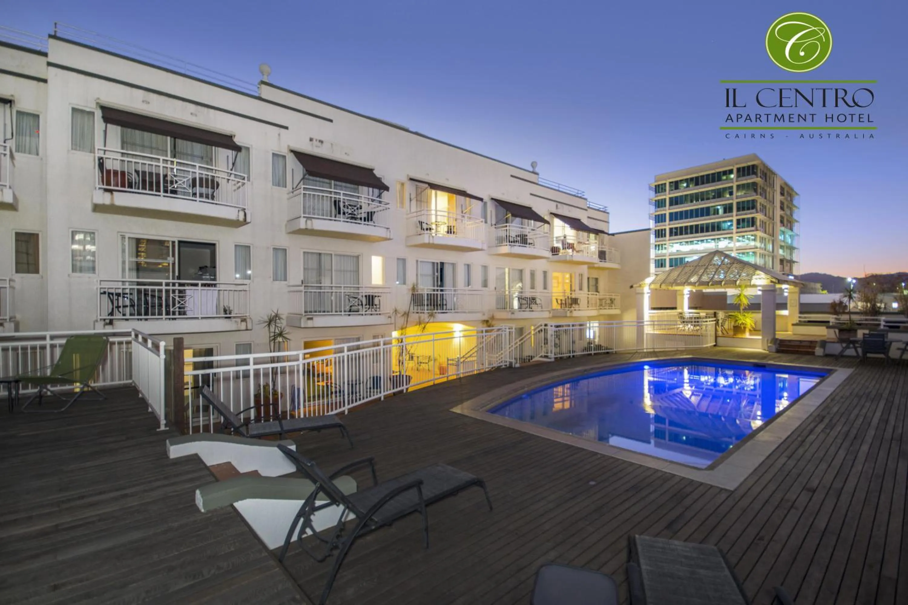 Pool view in Il Centro Apartment Hotel