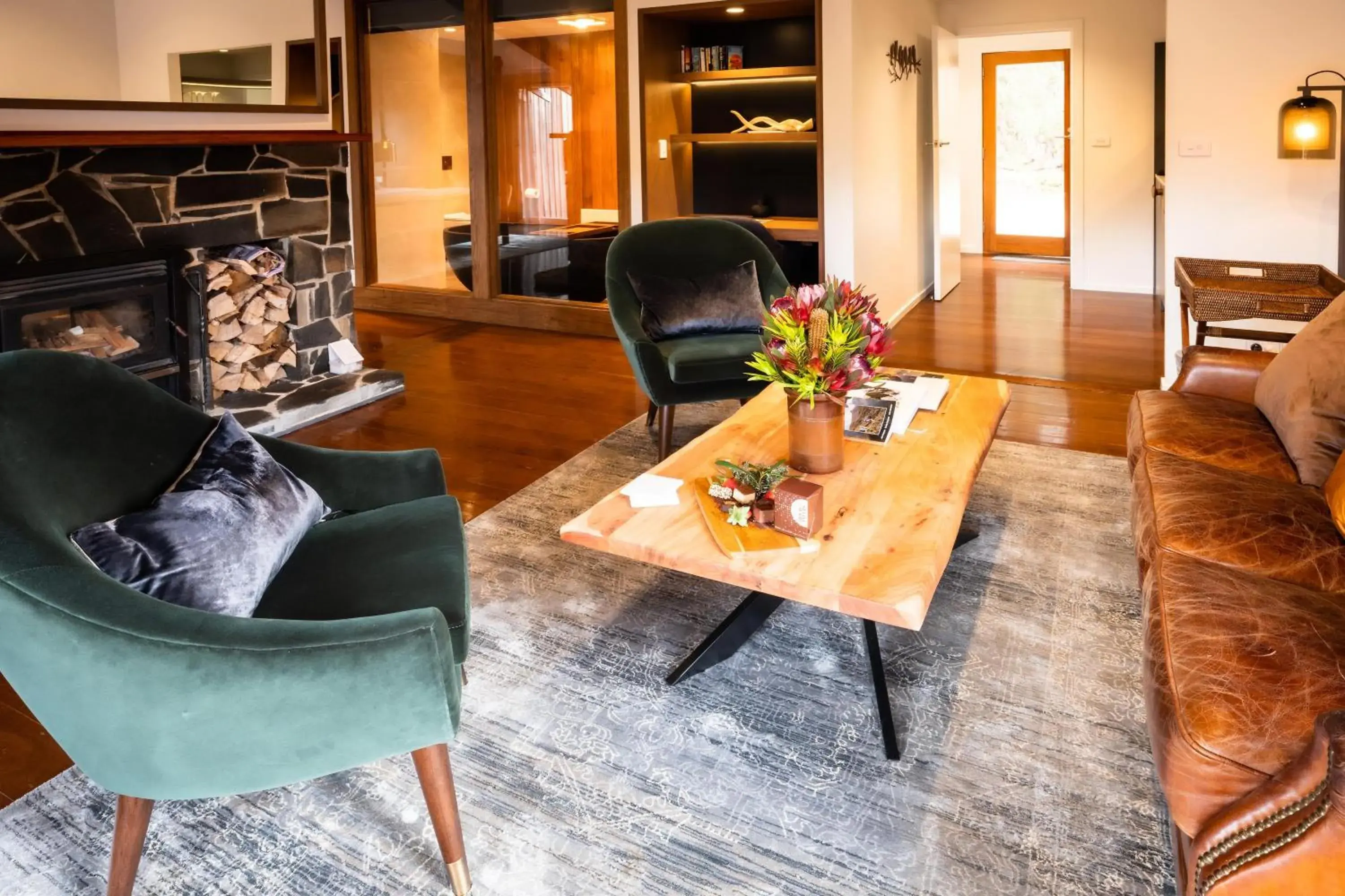 Living room in Peppers Cradle Mountain Lodge Living room in Peppers Cradle Mountain Lodge