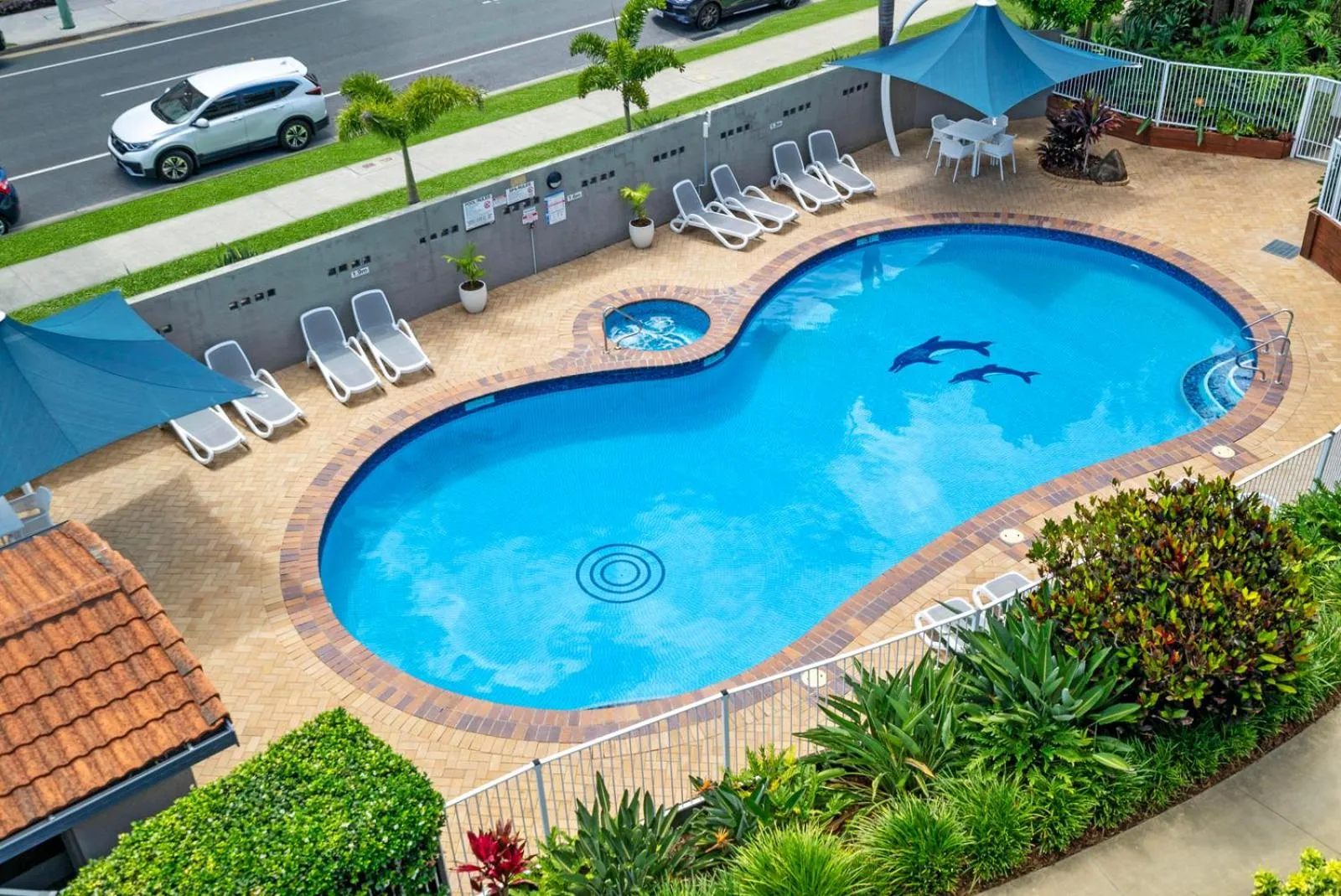 Pool view in Markham Court