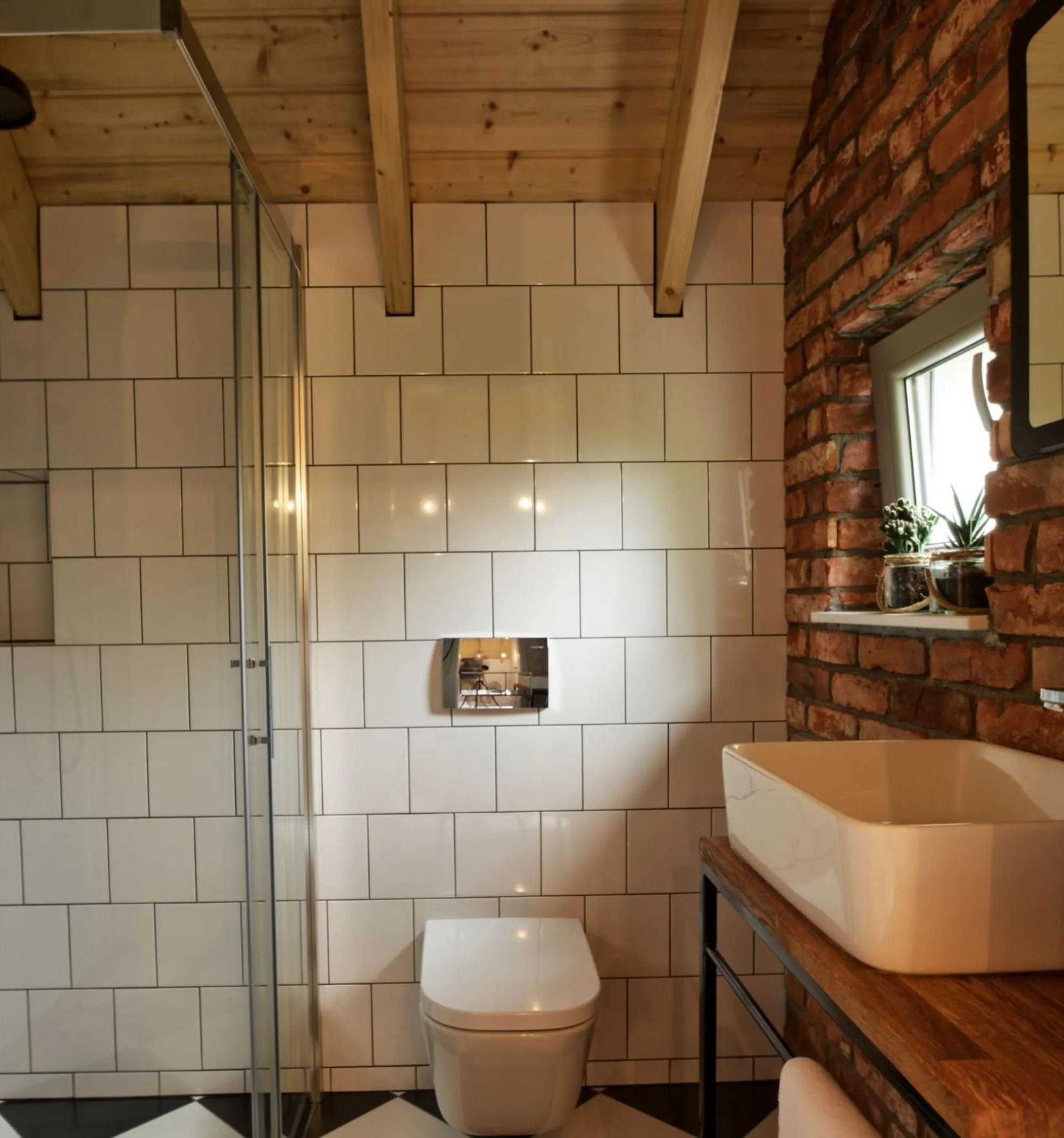 Shower in KOMFORTOWE DOMKI Brzozowa Przystań nad morzem we Władysławowie