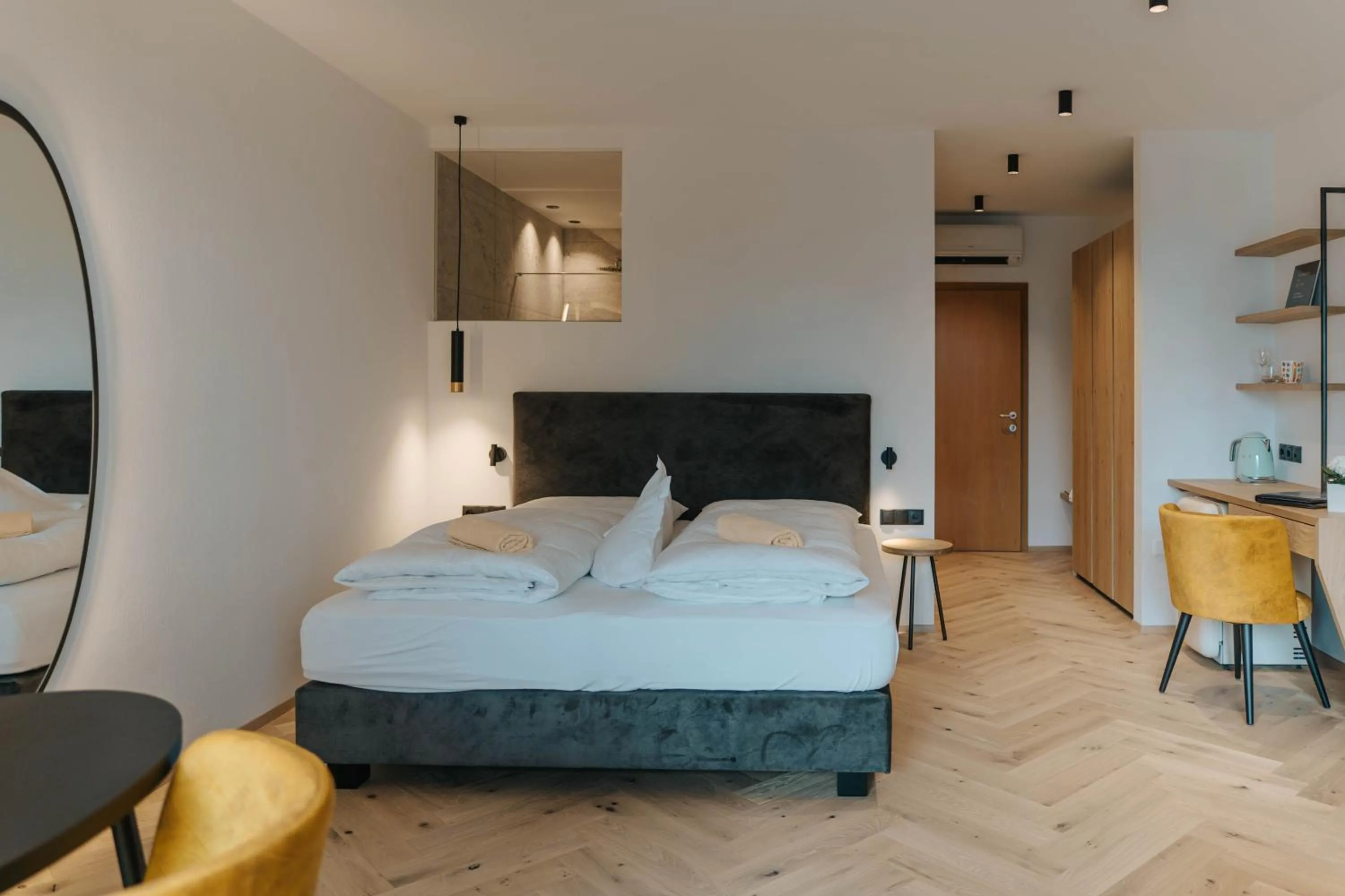 Bed in Small Hotel Sonne