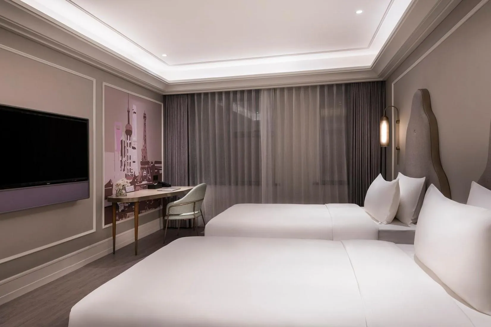 Decorative detail, Bed in Mercure Shanghai Yu Garden On the Bund - 5 mins taxi to Nanjing Road and Bund