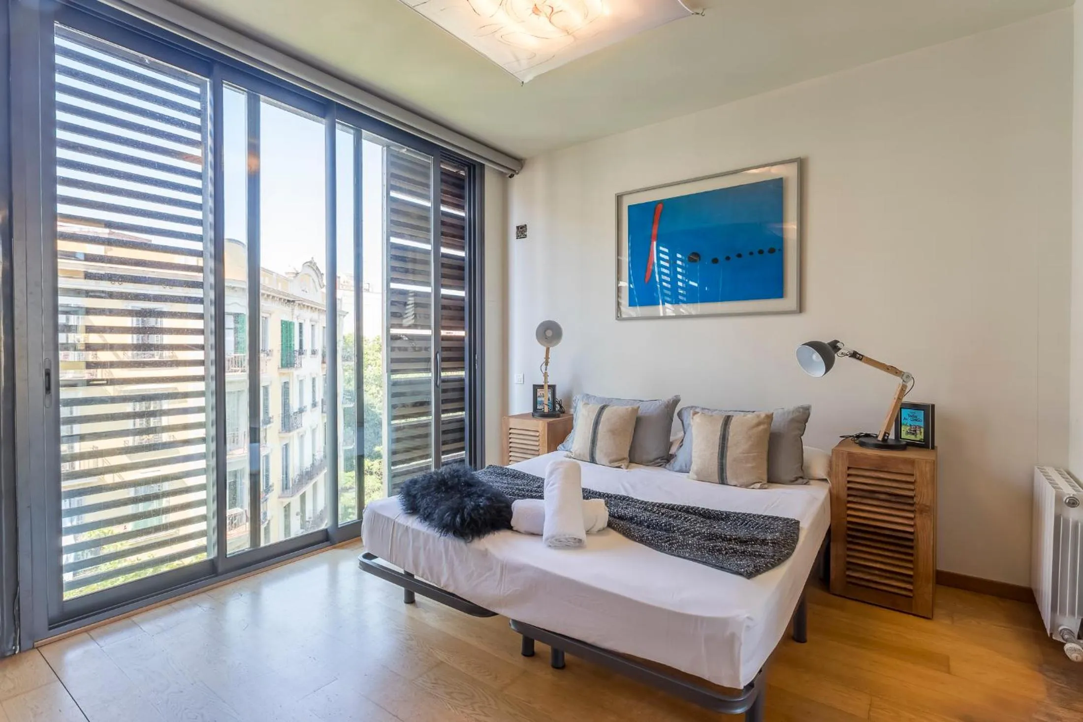 Bedroom, Bed in My Space Barcelona Pool City Center