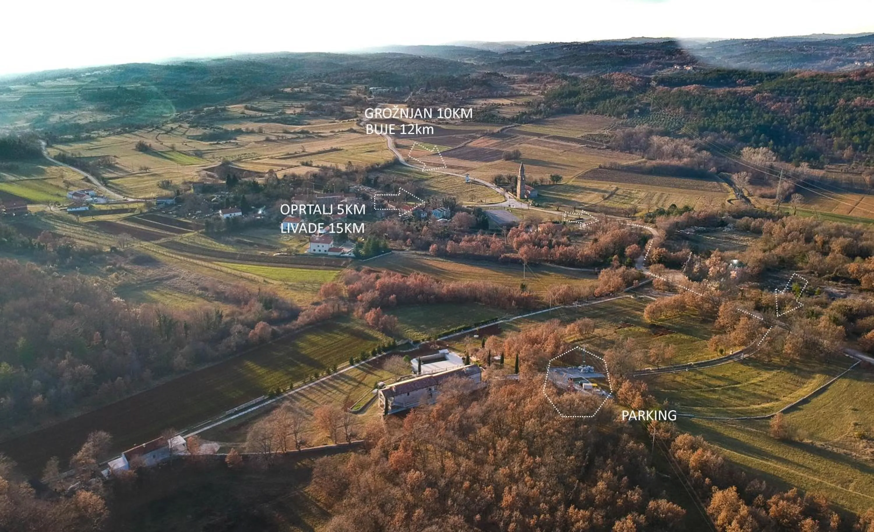 Bird's eye view in Rooms Stancija Ruseti