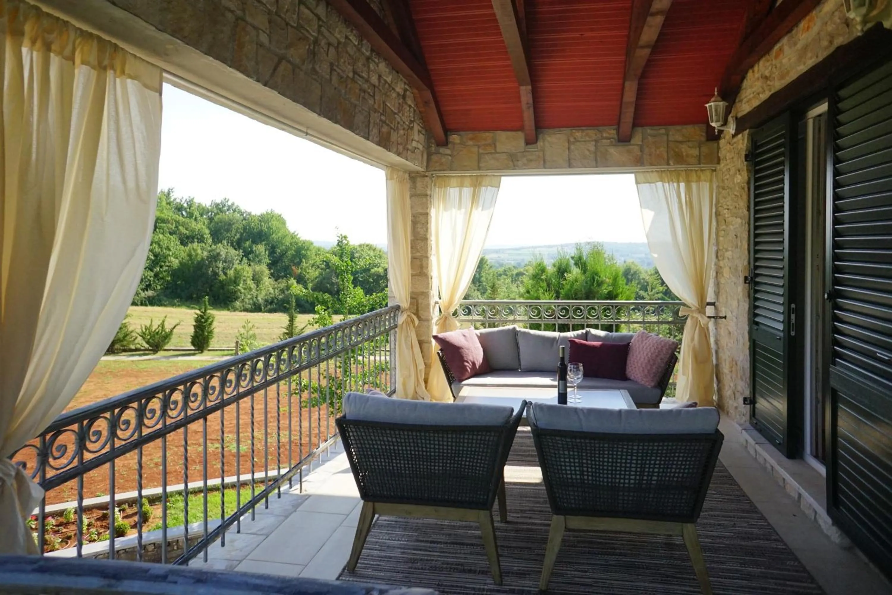 Balcony/Terrace in Rooms Stancija Ruseti