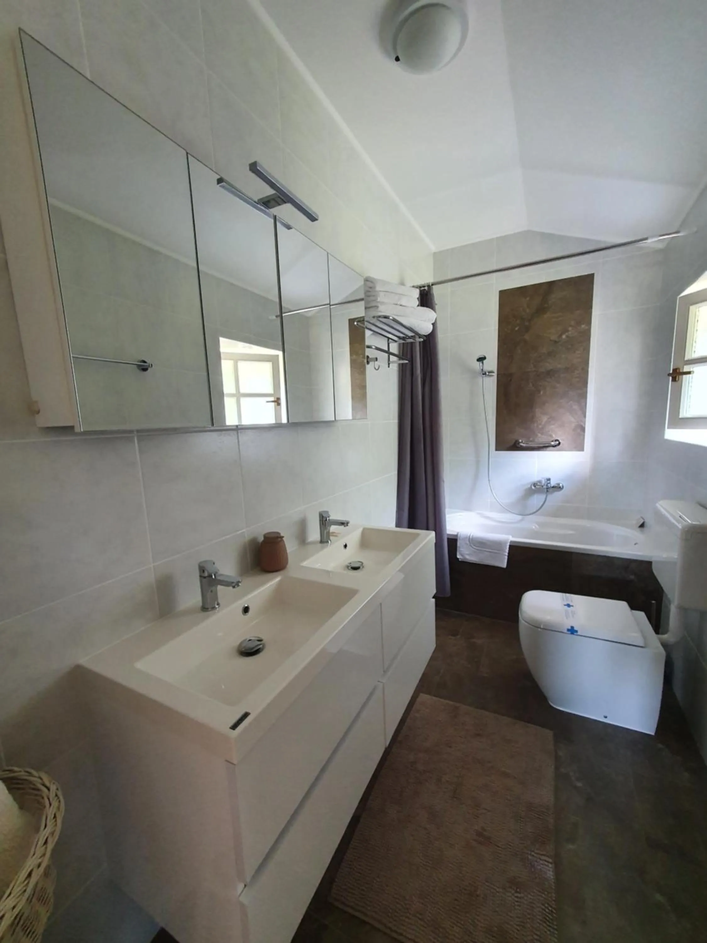 Bathroom, Bed in Rooms Stancija Ruseti