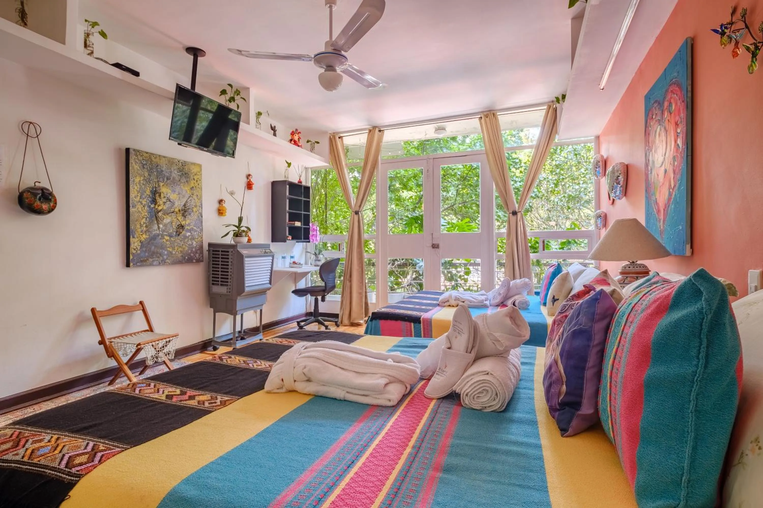 View (from property/room), Bed in Casa Itzae B&B Polanquito Dog Friendly