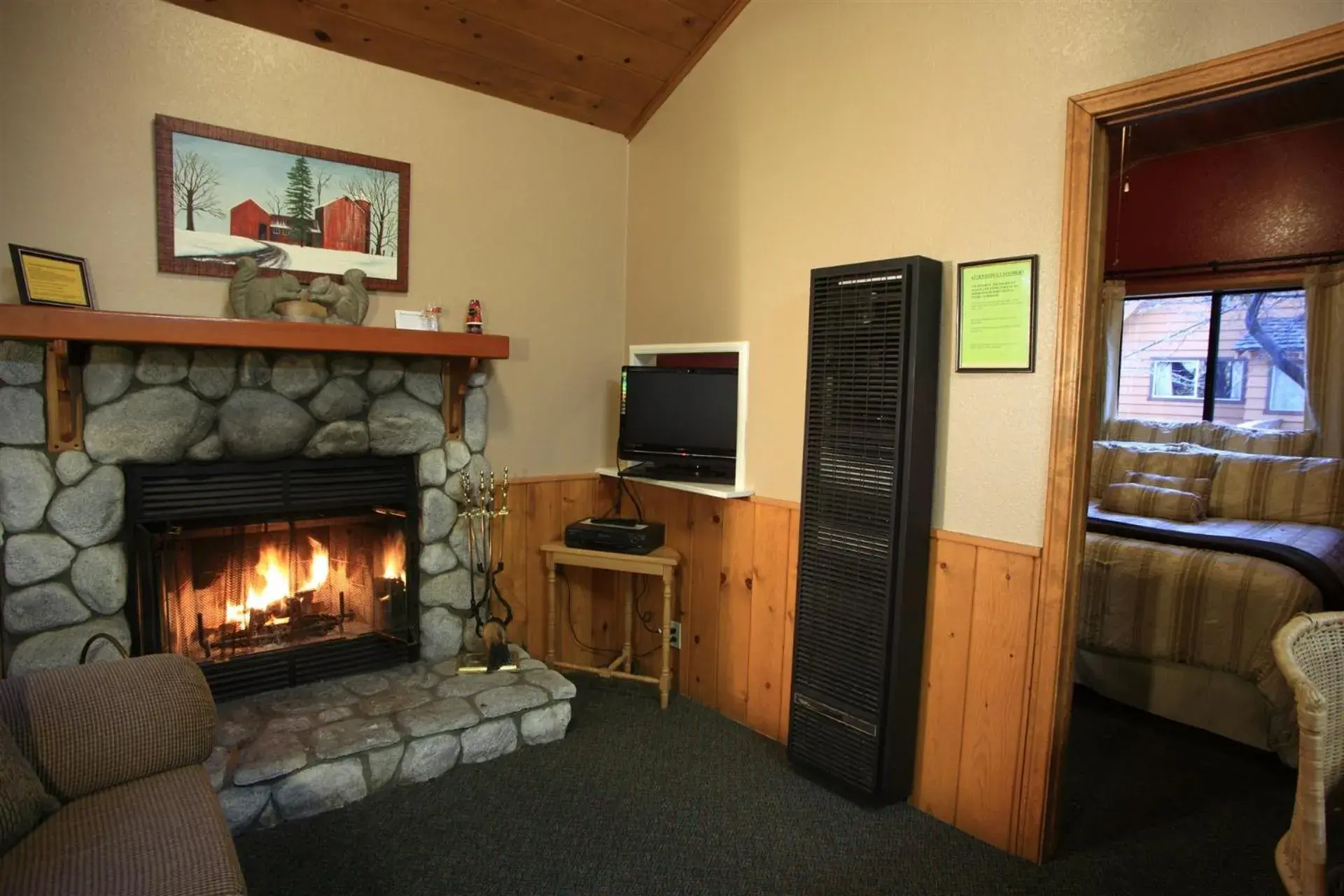 flat iron, TV/Entertainment Center in Sleepy Hollow Cabins & Hotel