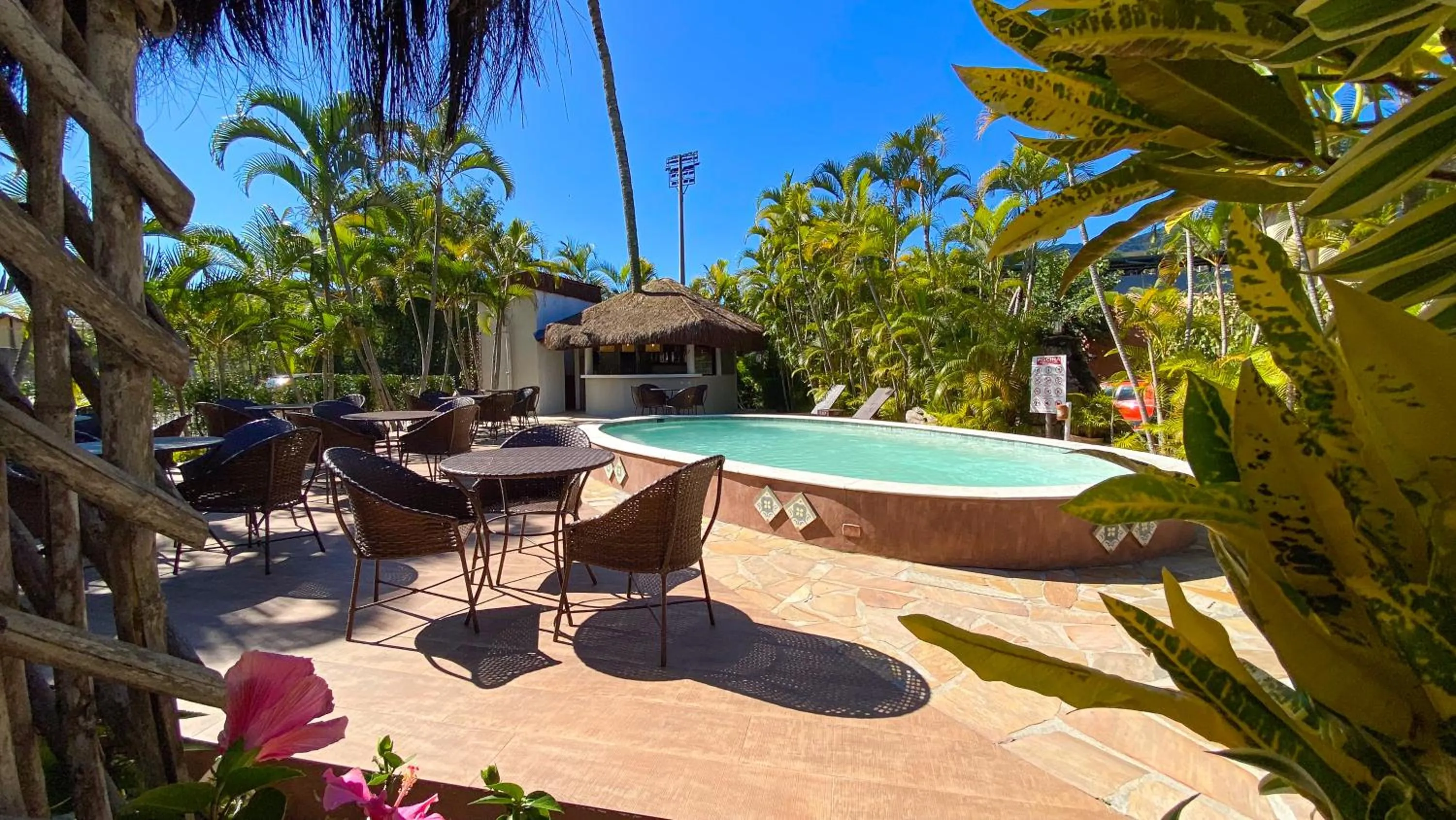 Pool view in Pousada Montemar
