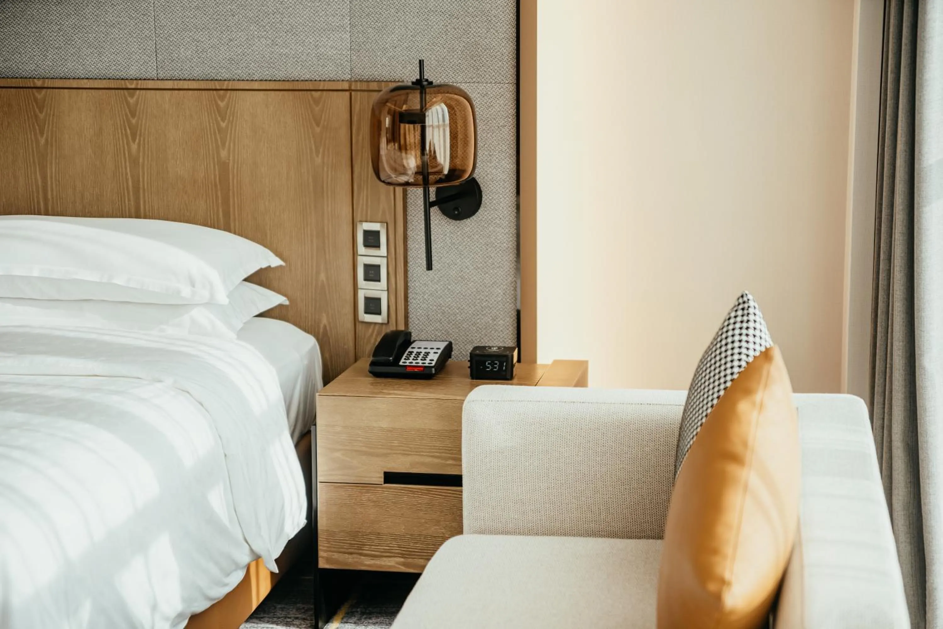 Decorative detail, Bed in Sheraton Guangzhou Hotel