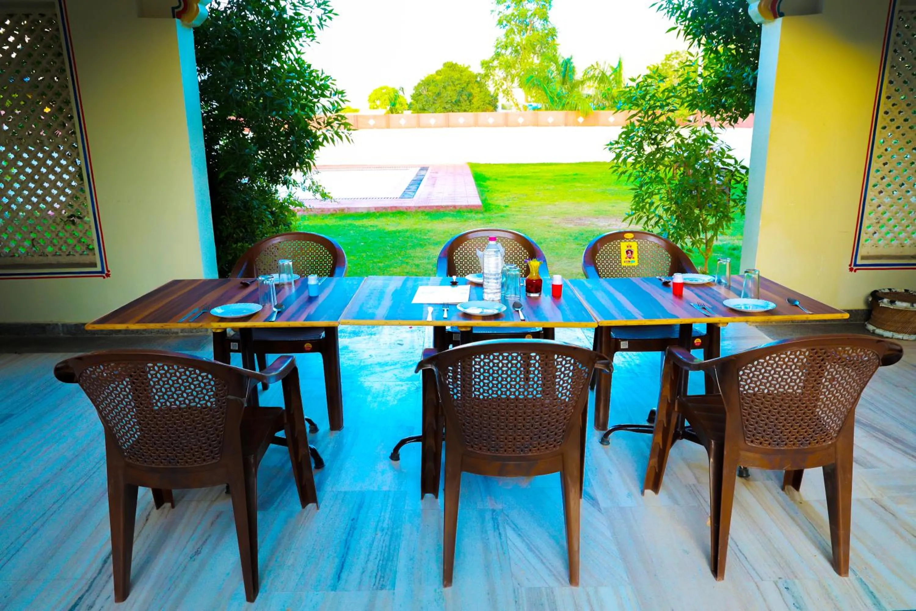 Dining area in Hotel Mewad Haveli Pushkar