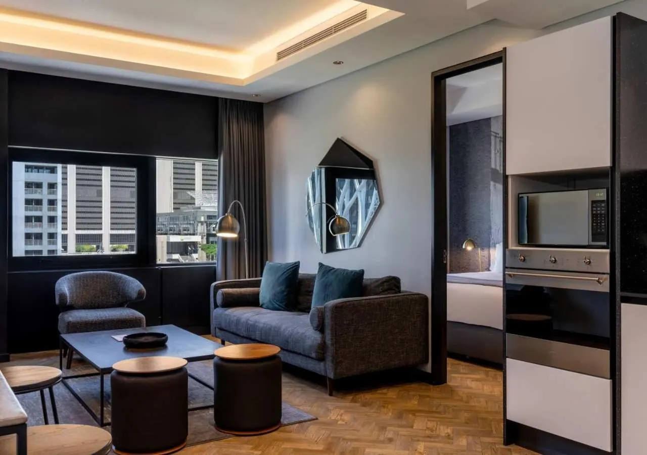 Living room in The Onyx Apartment Hotel by NEWMARK