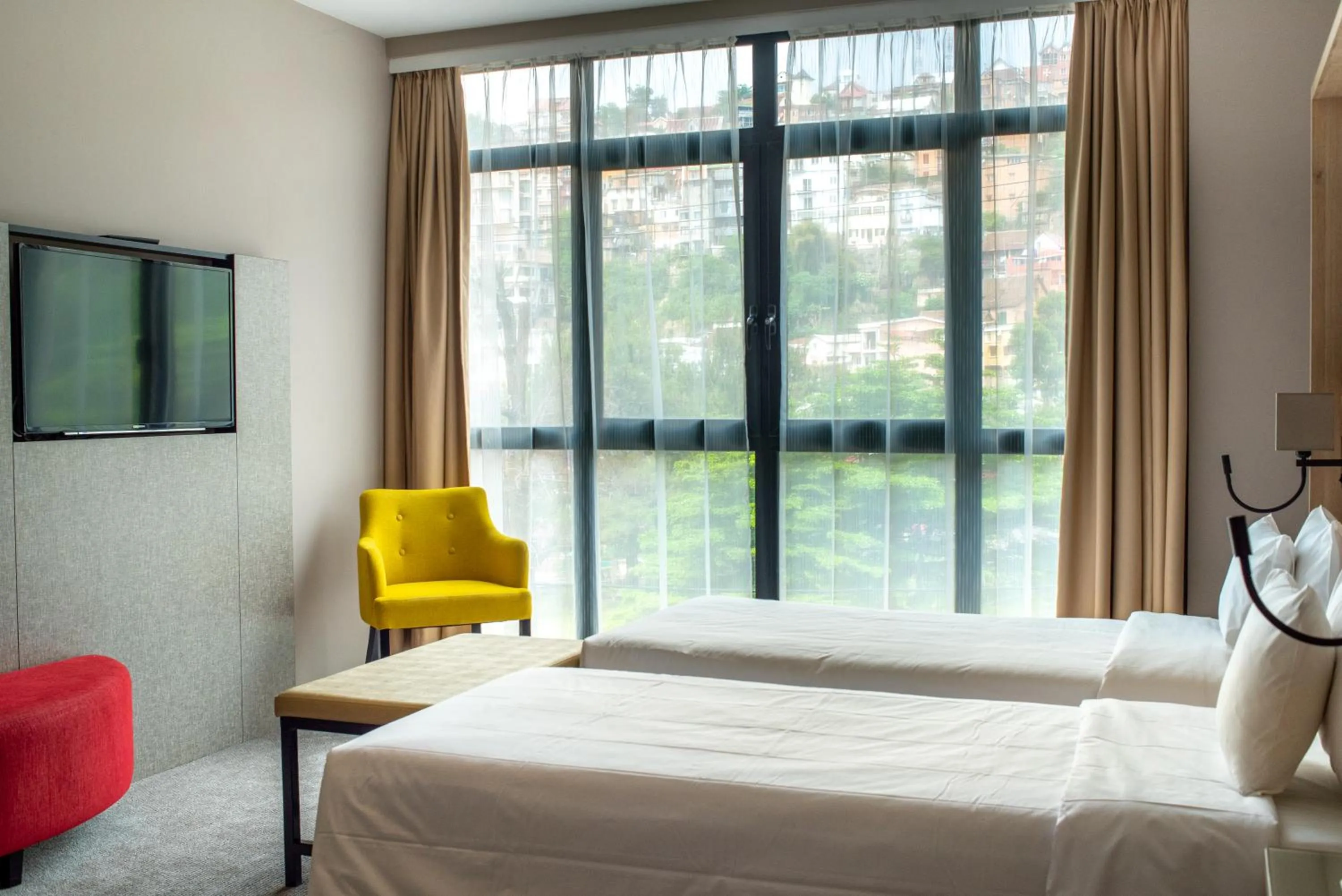 View (from property/room), Bed in Radisson Serviced Apartments Antananarivo City Centre