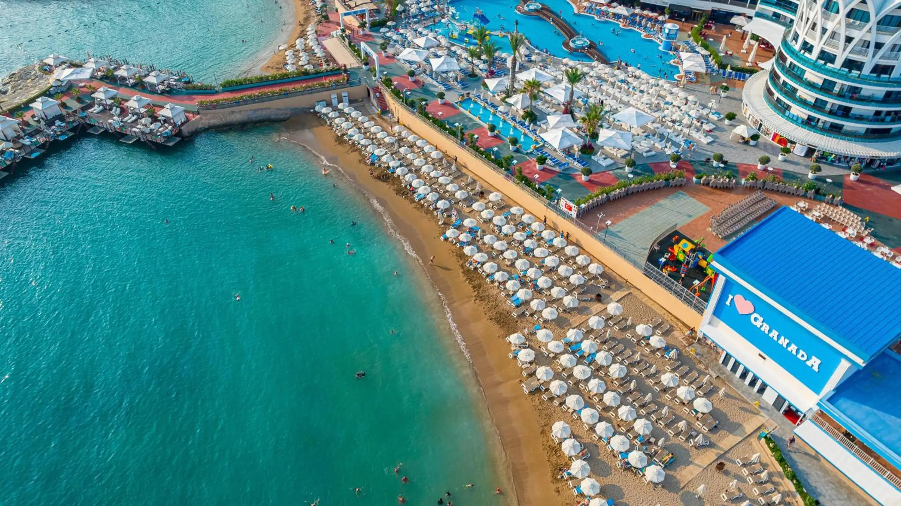 Swimming pool, Bird's-eye View in Granada Luxury Okurcalar