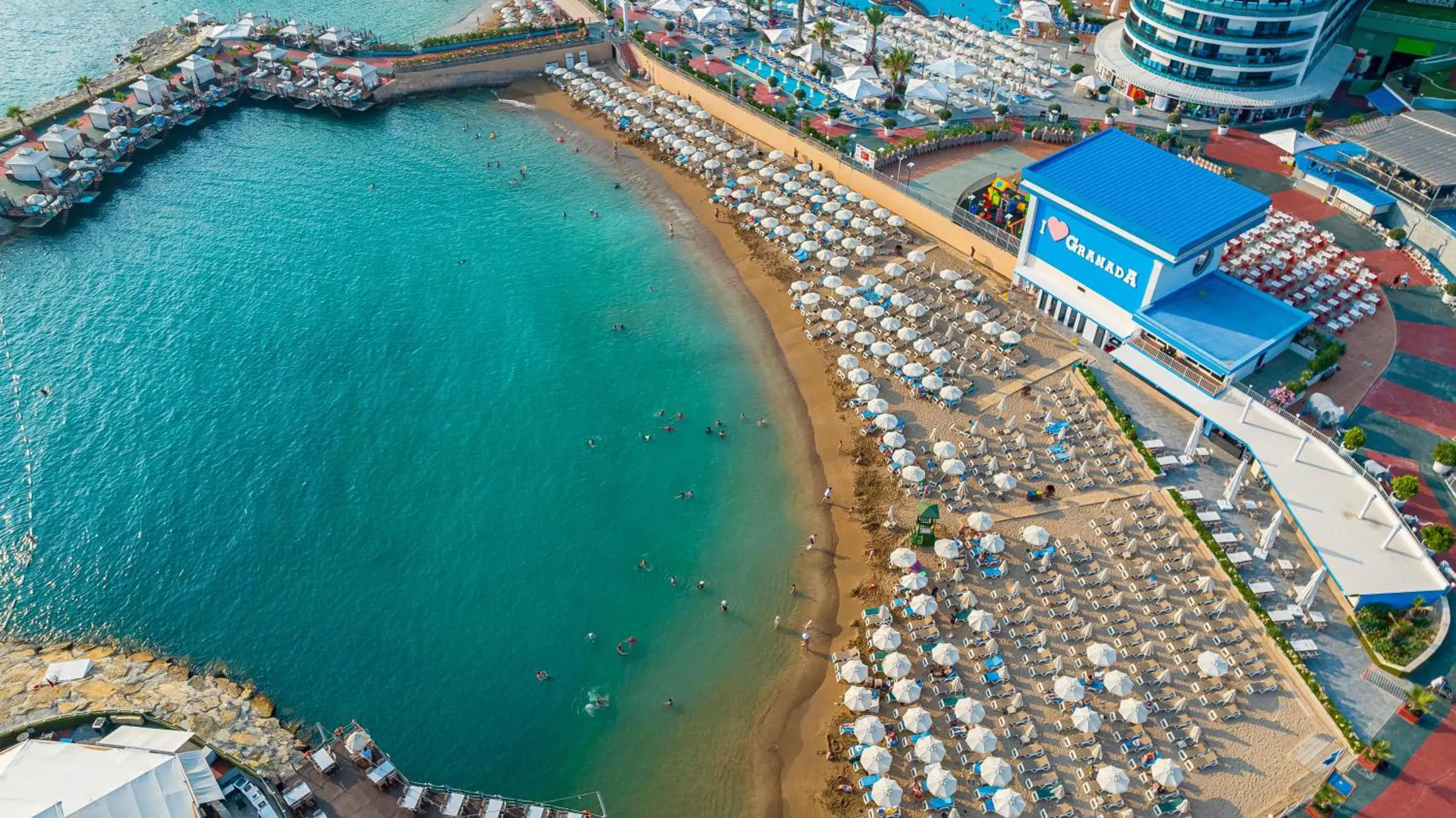 Beach, Bird's-eye View in Granada Luxury Okurcalar