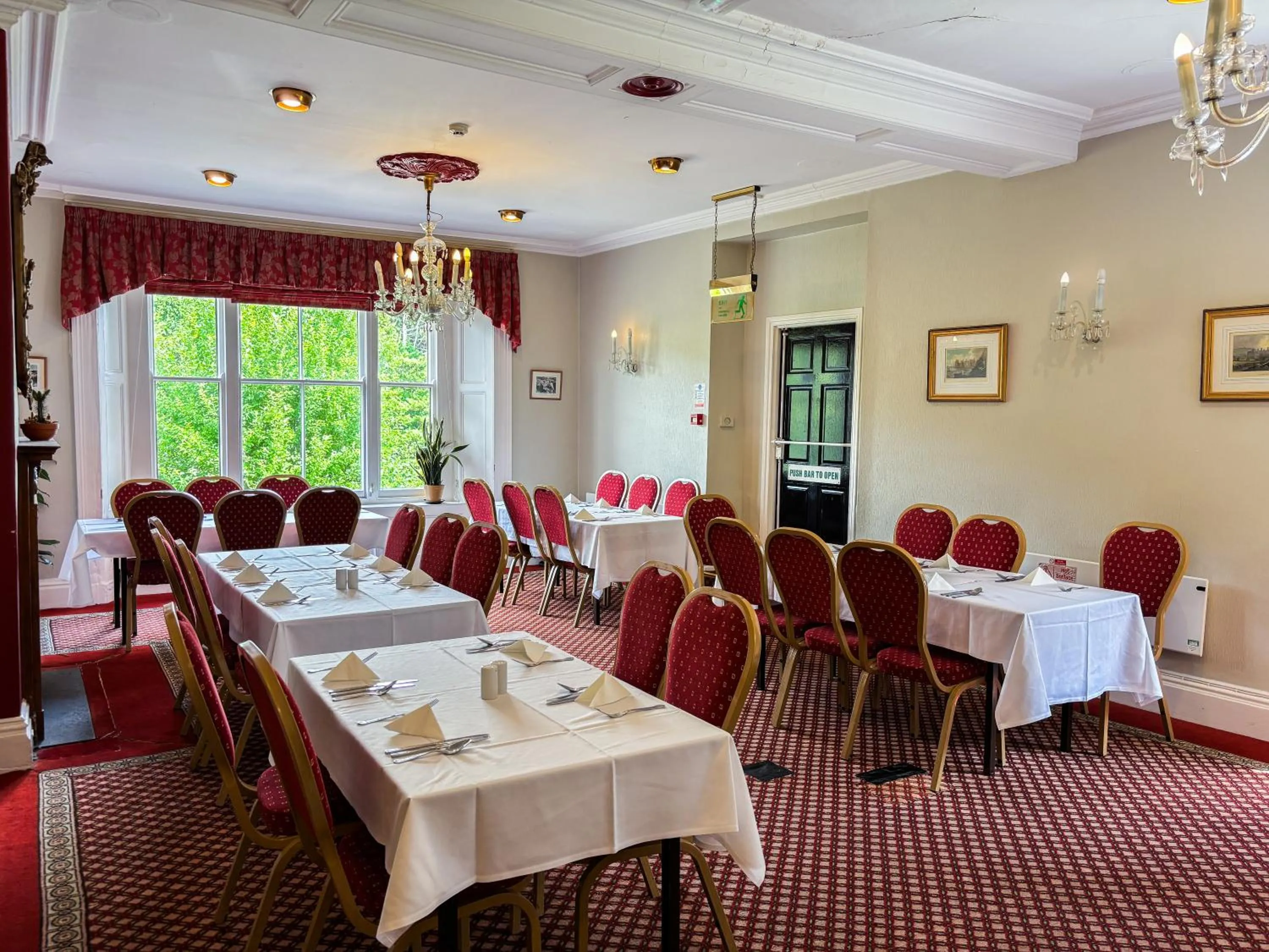 Dining area in The Hand Hotel Llangollen by Compass Hospitality