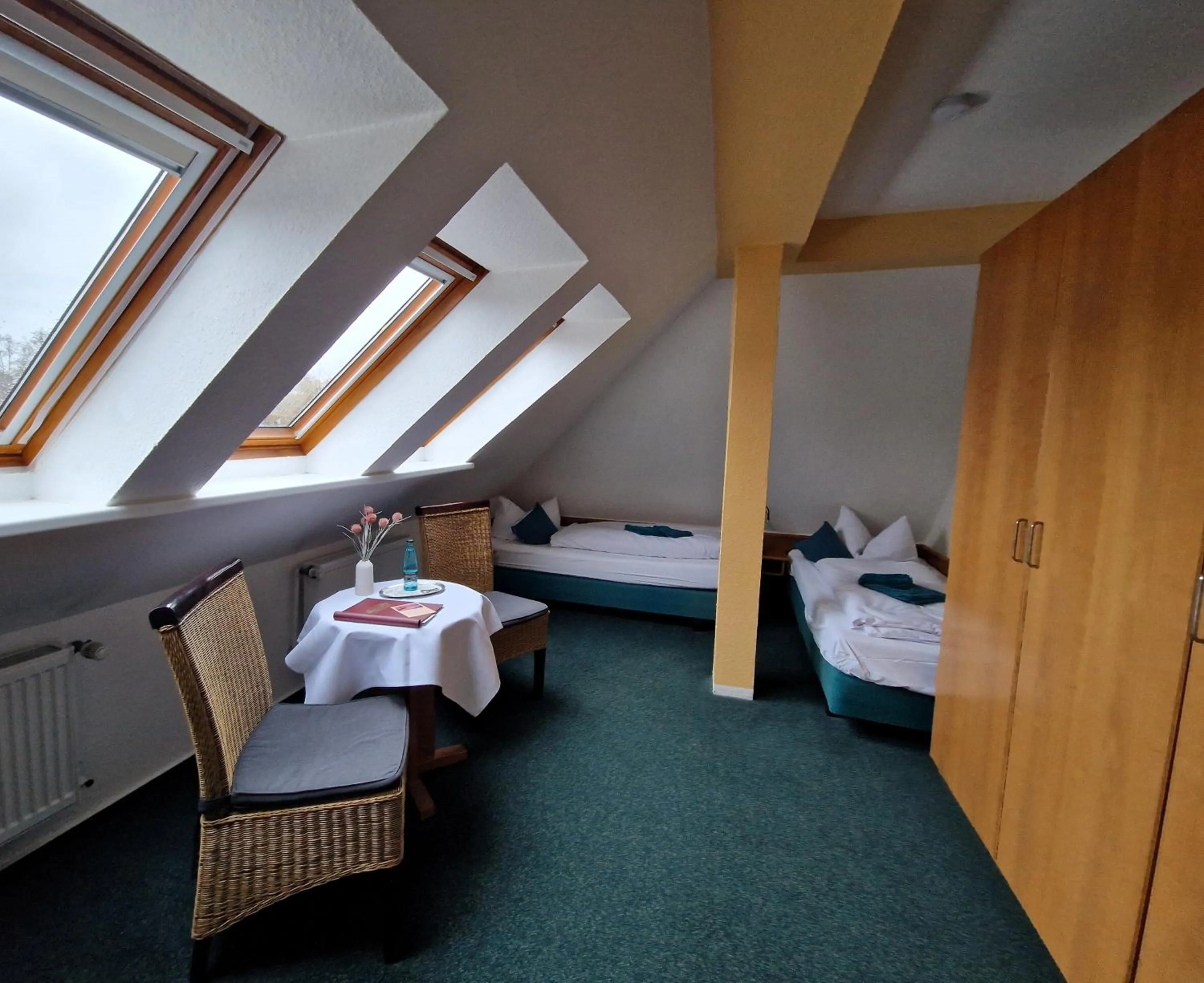 Photo of the whole room, Bed in Hotel Fährhaus Niederkleveez