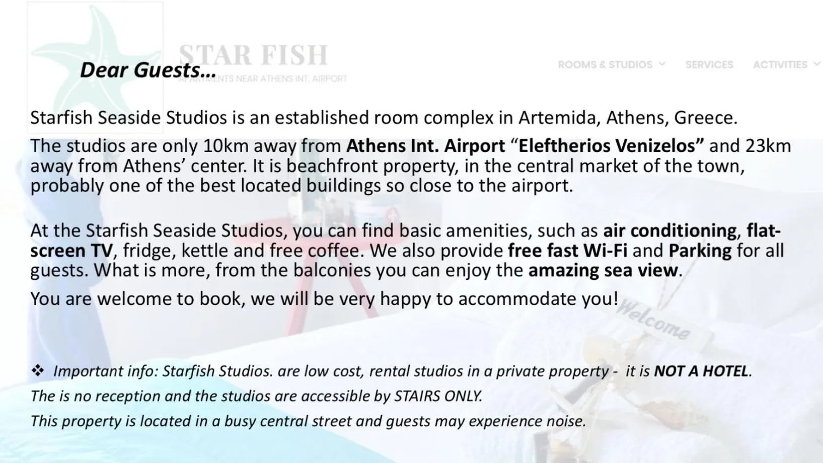 Logo/Certificate/Sign in Starfish Seaside Studio