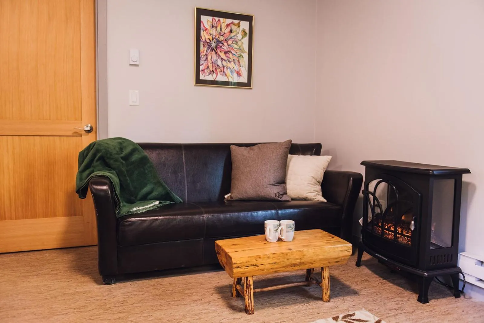 Seating area in Across the Creek Cabins