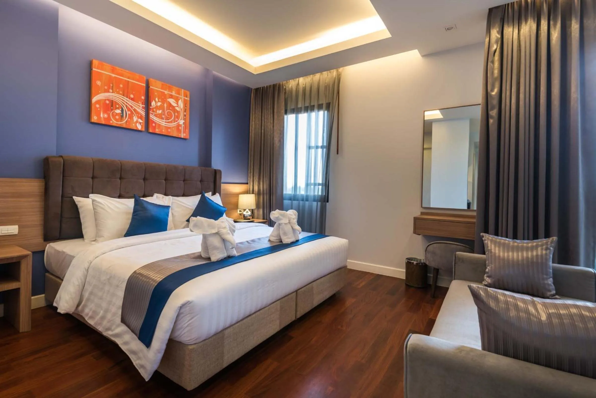 Bed in Green Ville Laguna Hotel