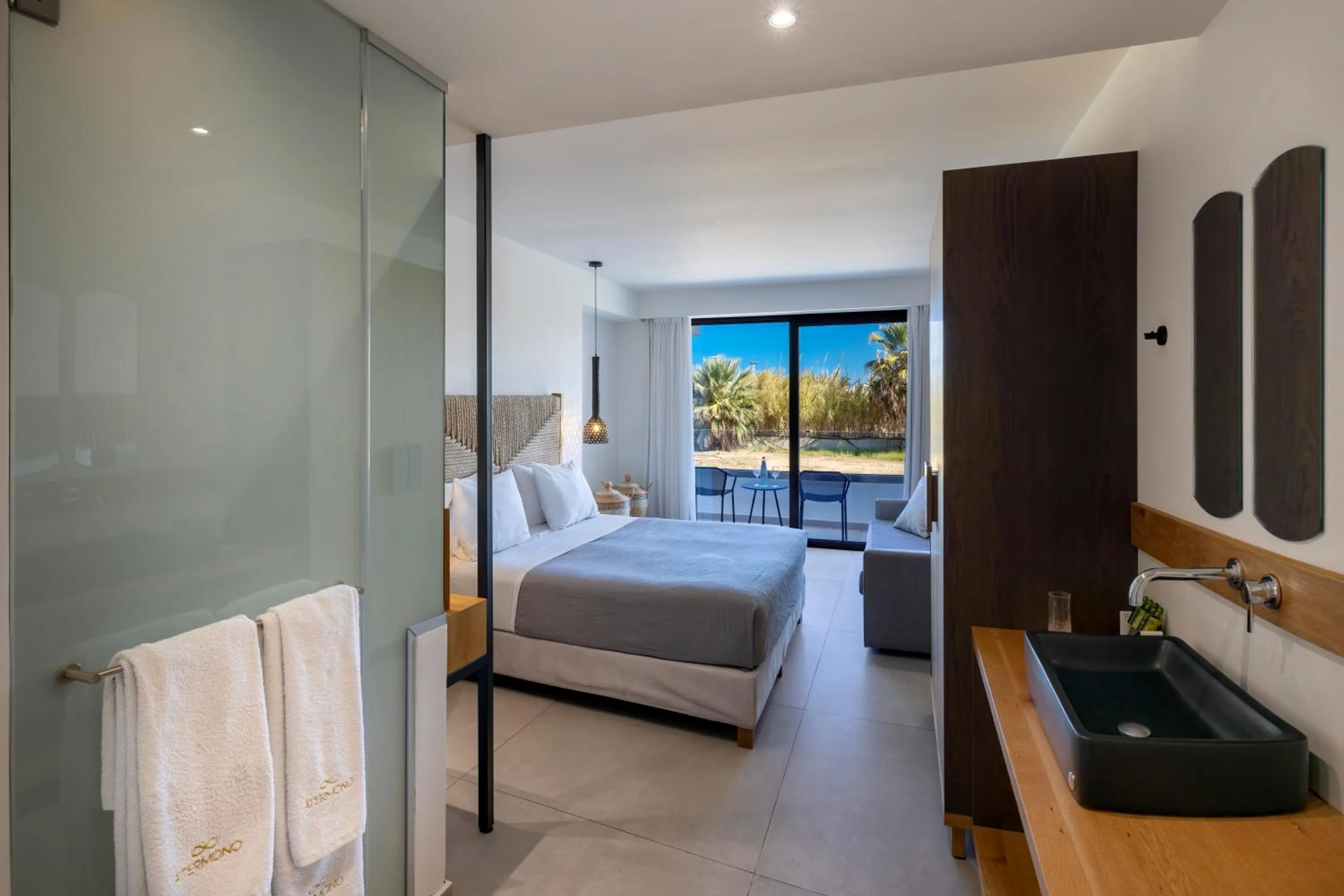 Bathroom, Bed in Atermono Boutique Resort & Spa