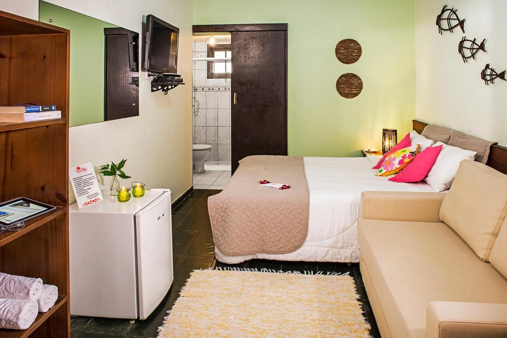 Bathroom, Bed in Pousada e Restaurante Fim da Trilha