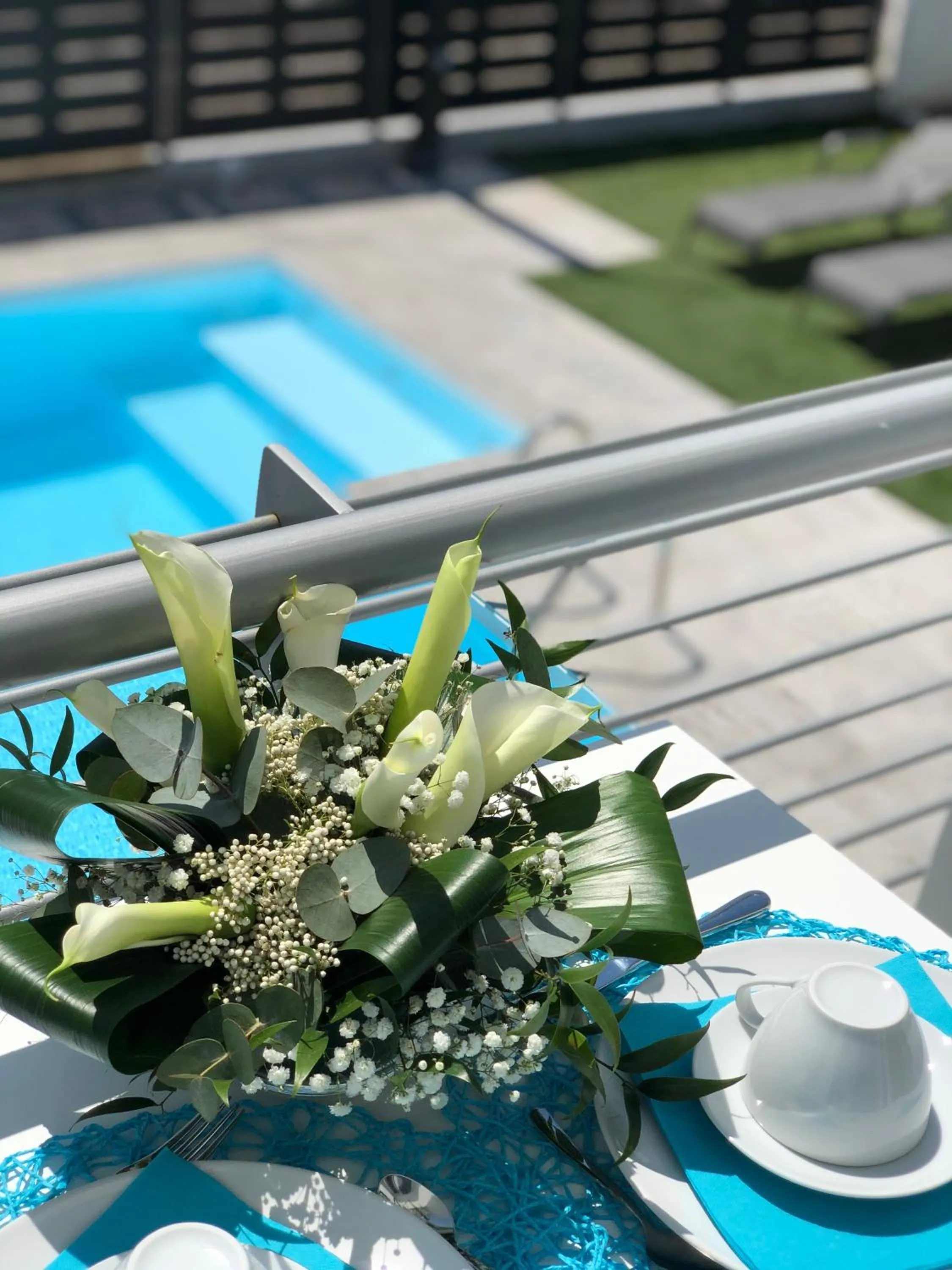 Pool view in B&B Alma Garda Lake