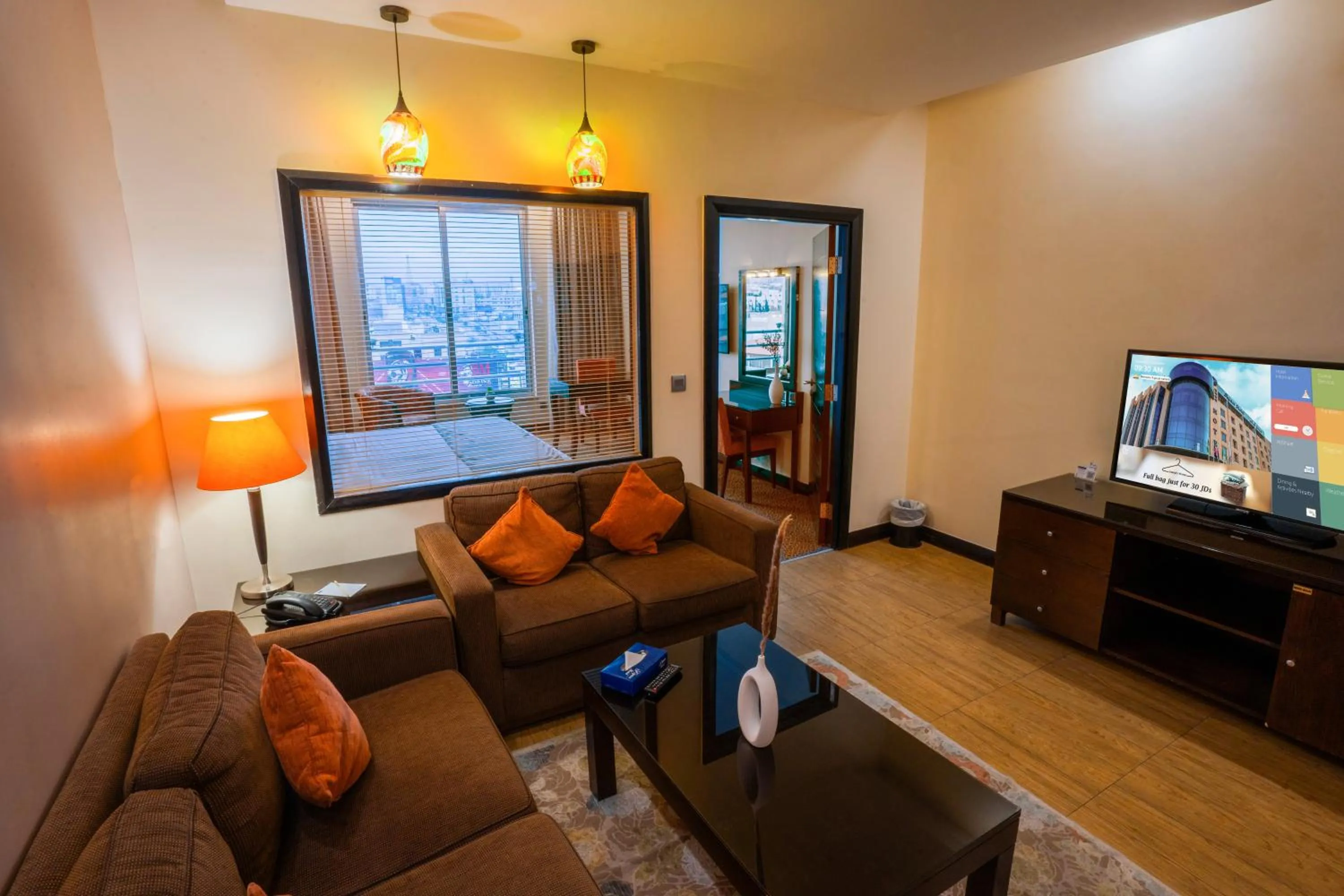 Seating area in Ayass Hotel