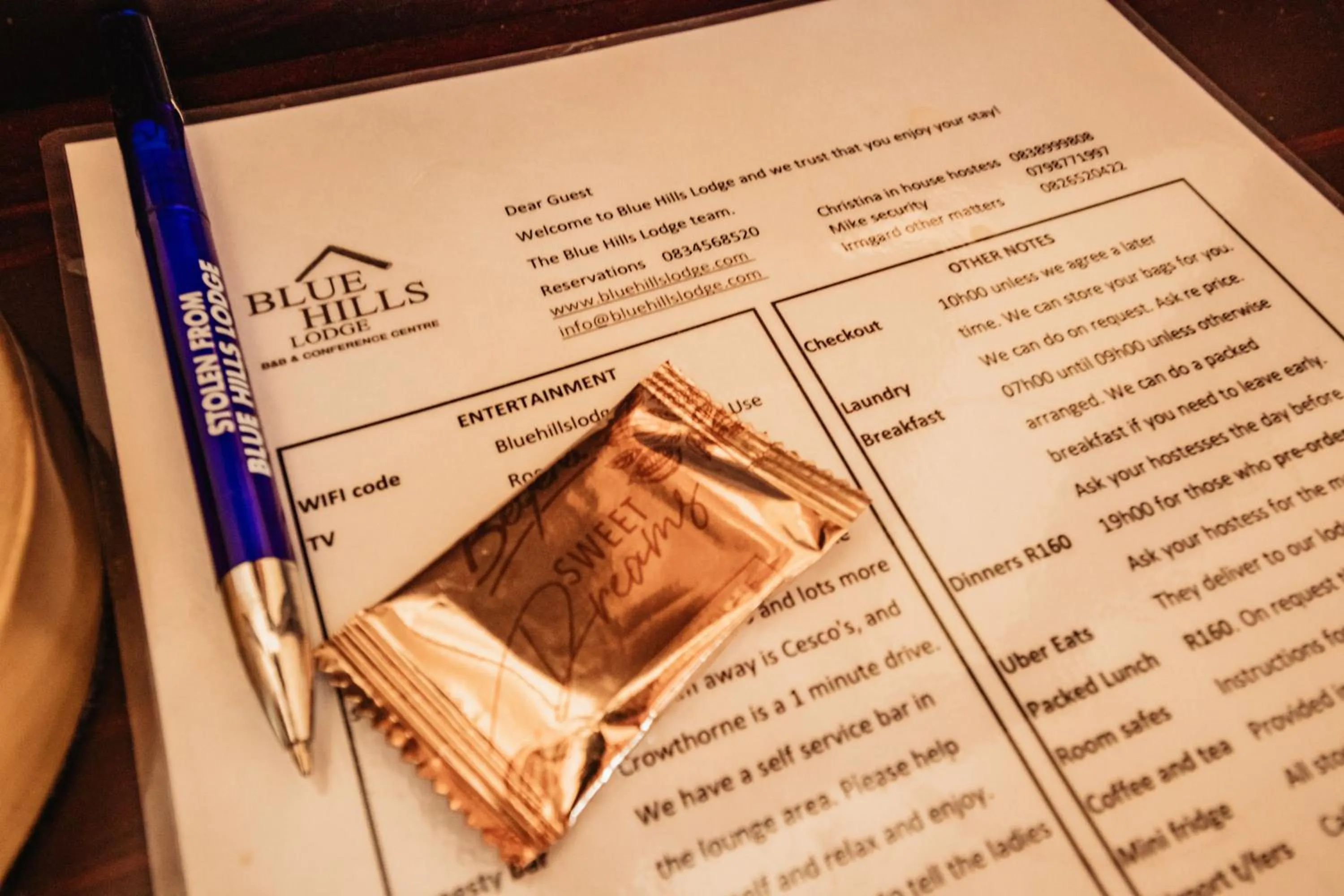 Property logo or sign in Blue Hills Lodge