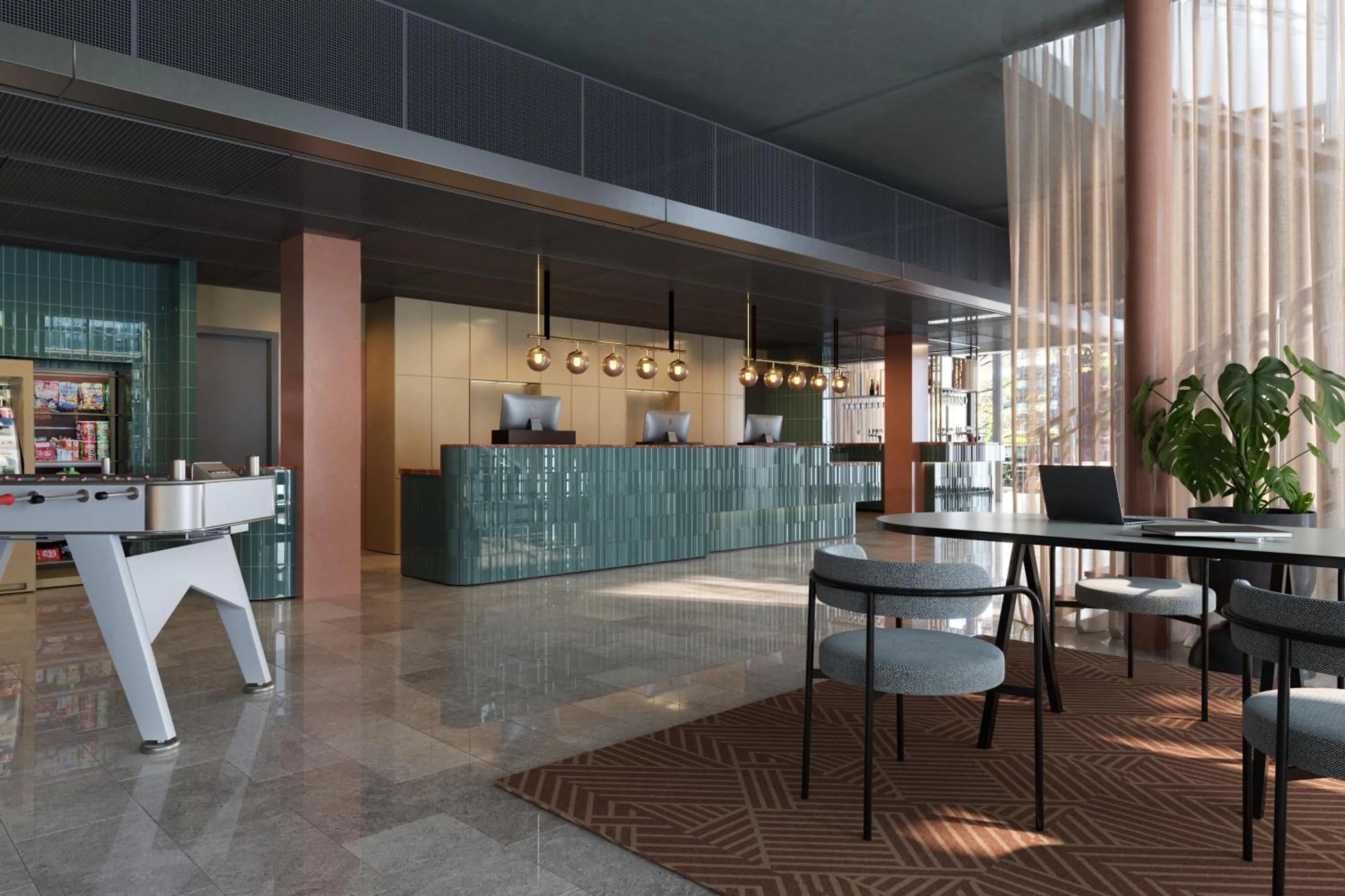 Lobby or reception in Scandic Helsinki Station