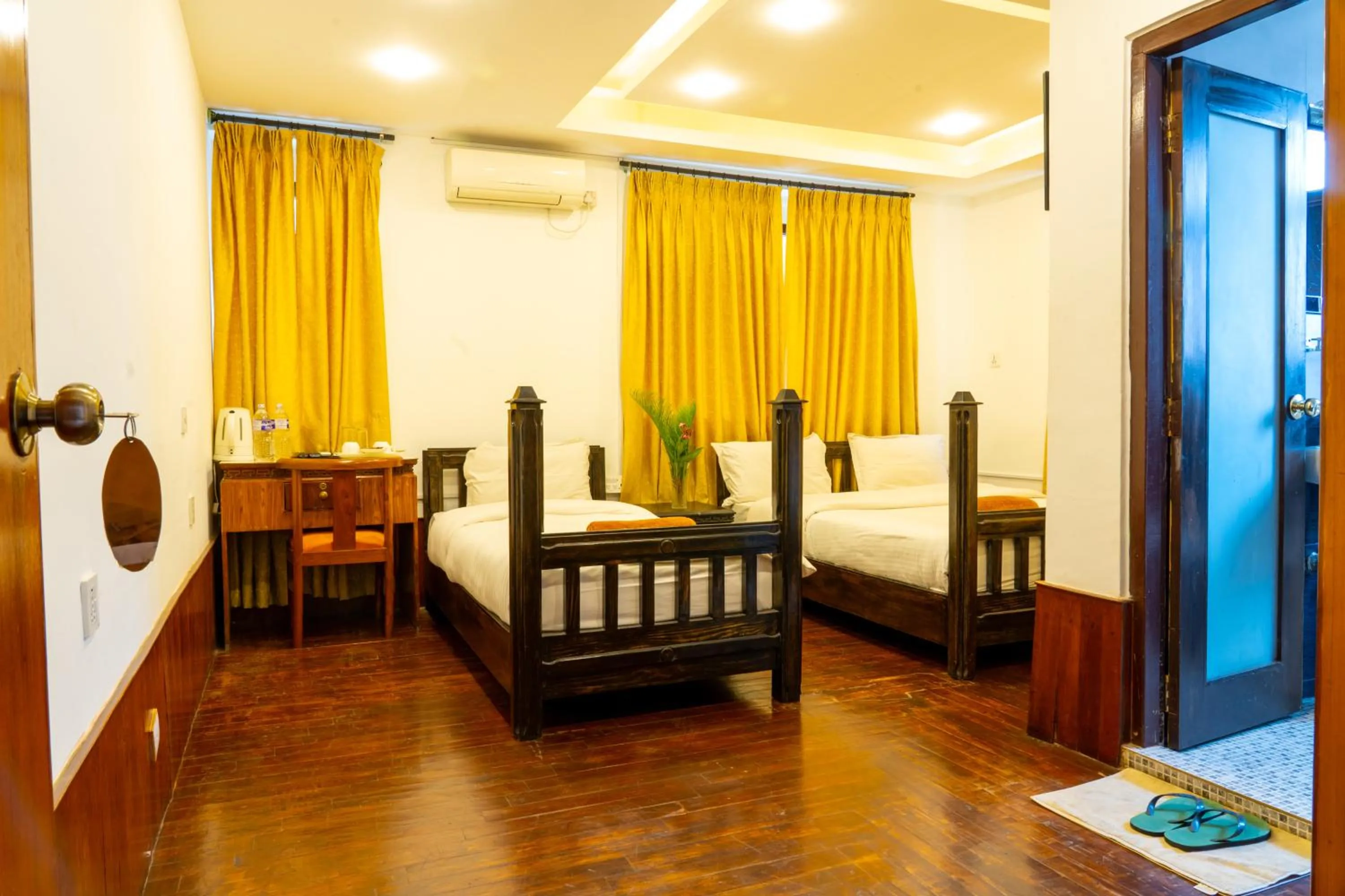 Bed in Hotel Ganesh Himal