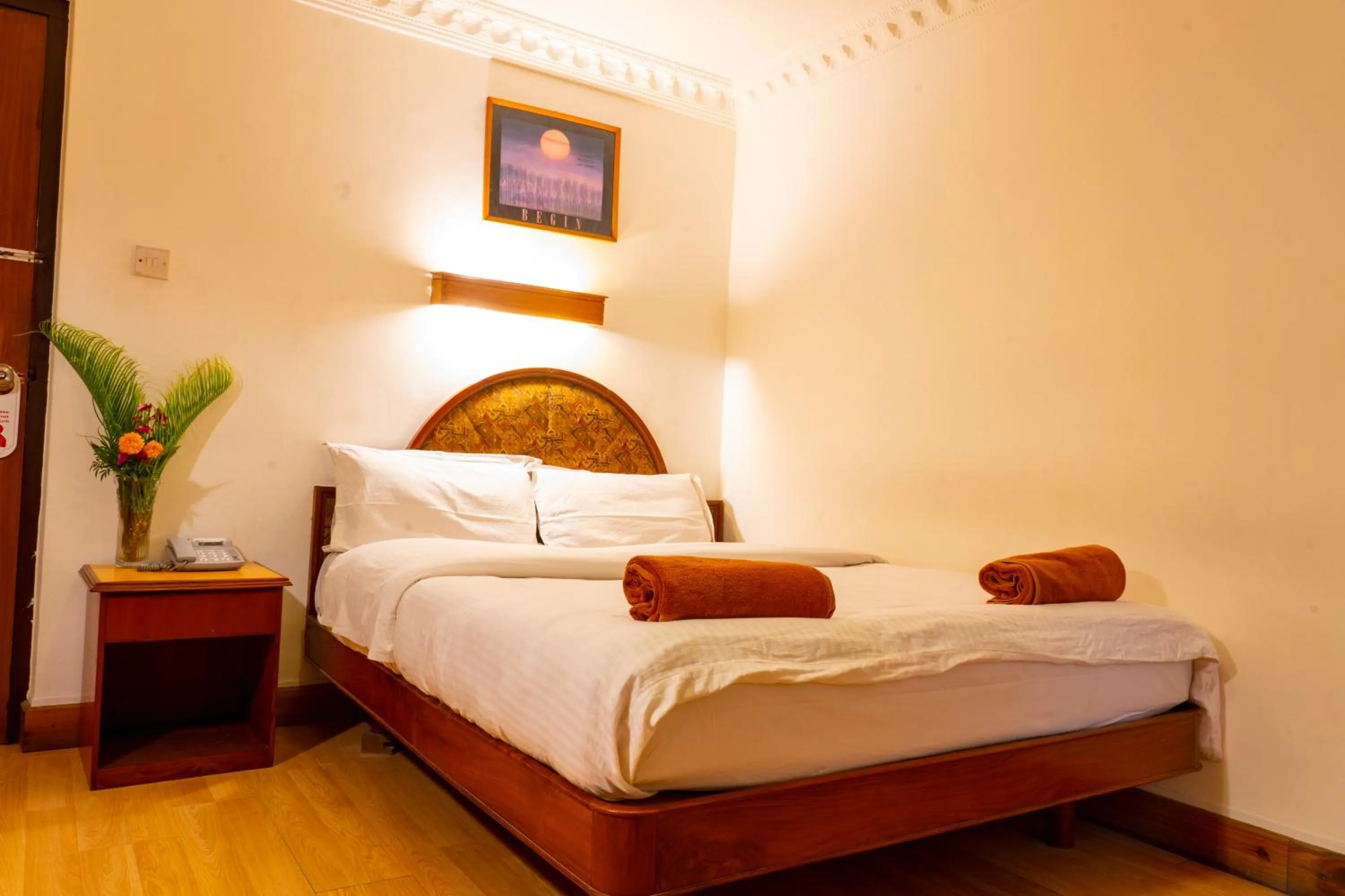 Bed in Hotel Ganesh Himal