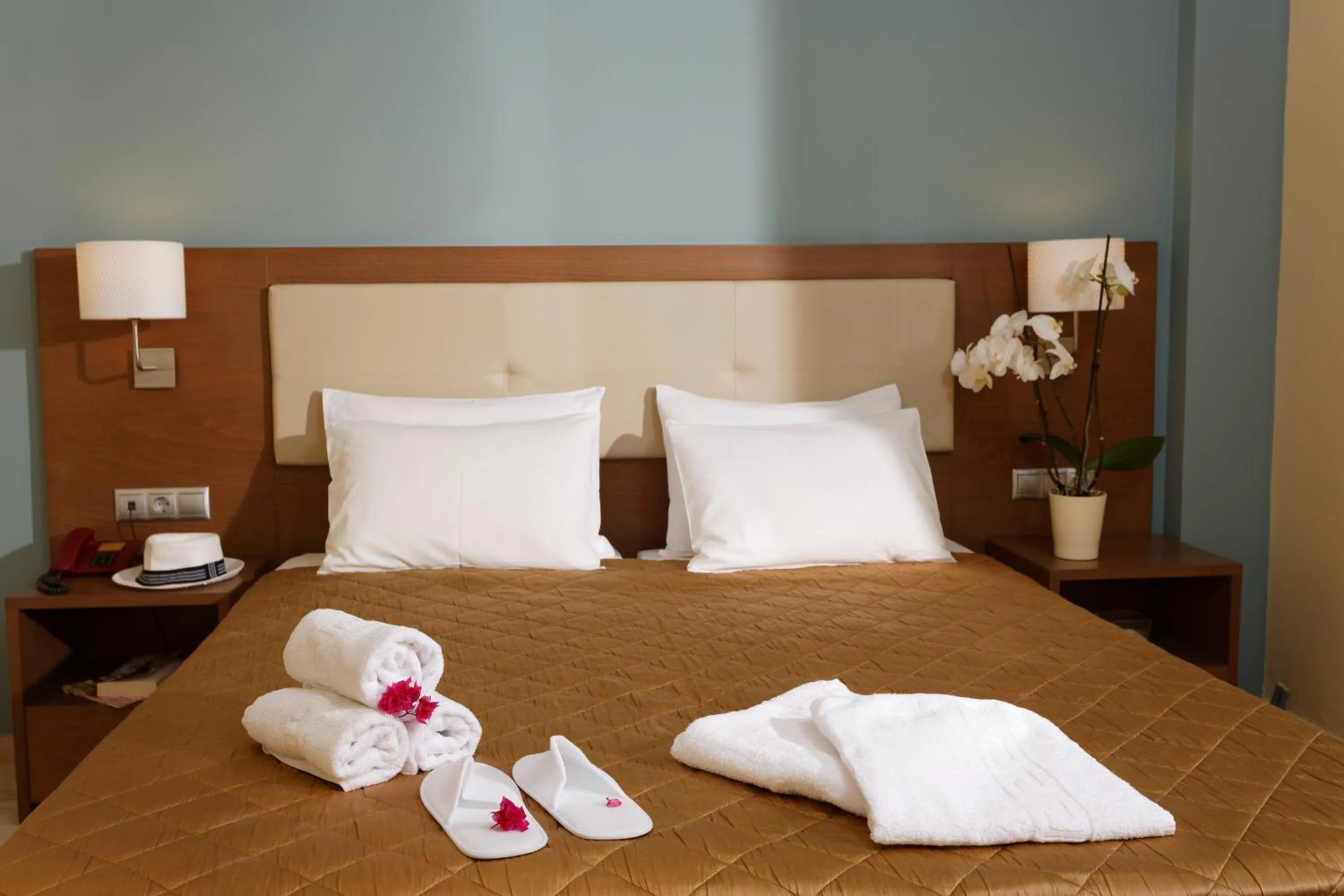 Bed in Dimitra Hotel & Apartments by Omilos Hotels