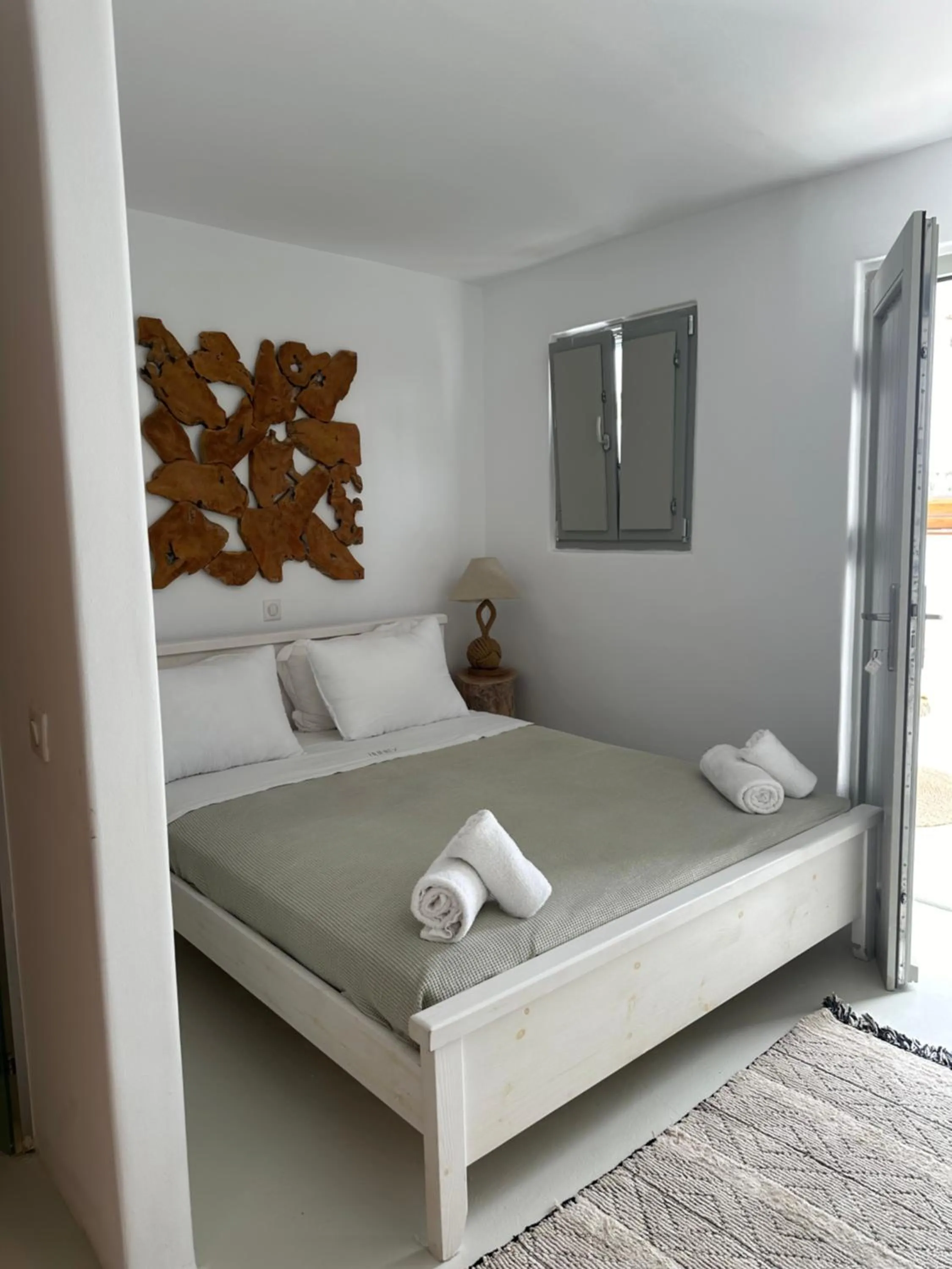 Bed in Trinity Mykonos - Beachfront Villa