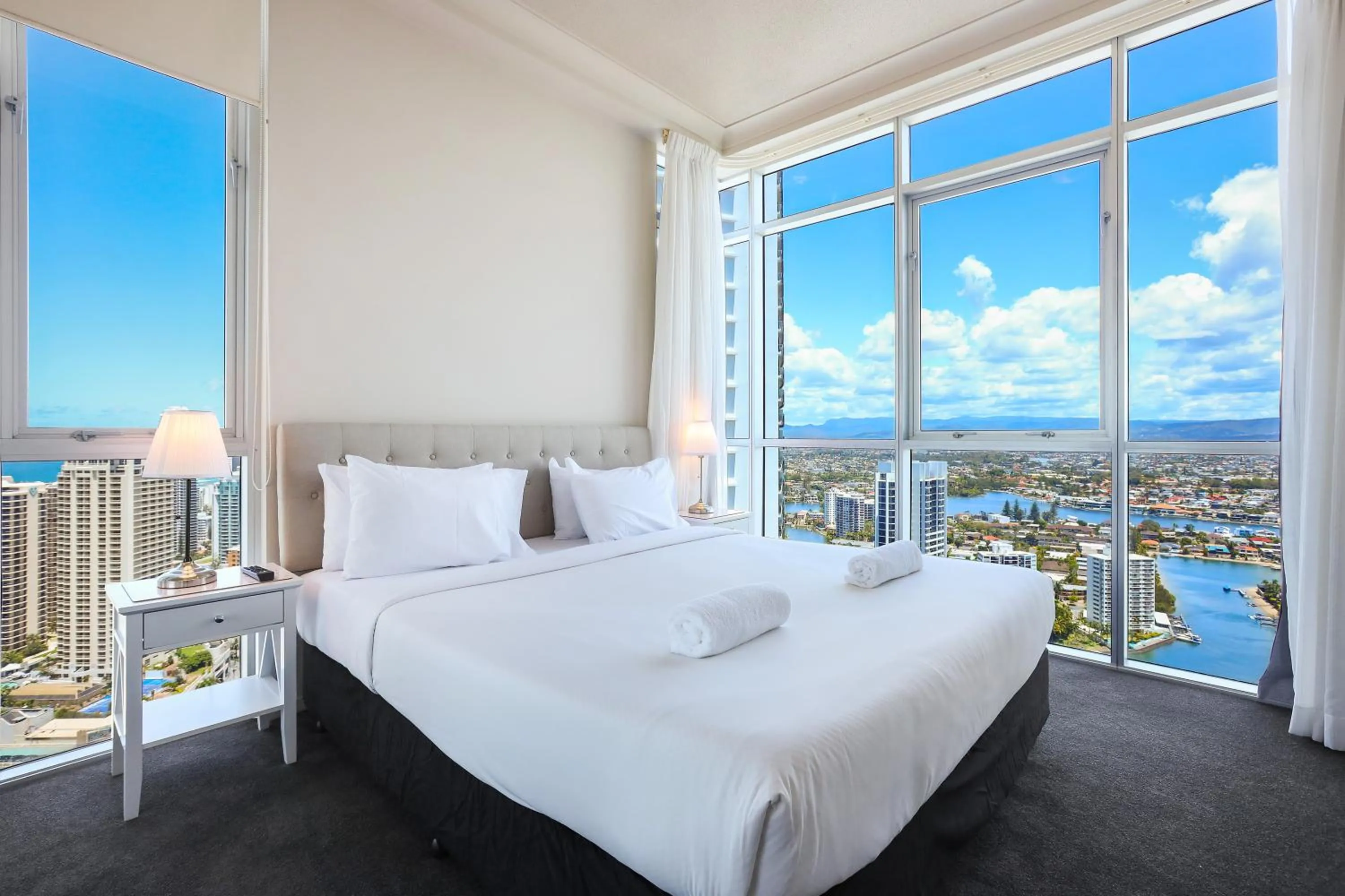 Bed in Chevron Renaissance | High Floor Ocean View Apartments by Gold Coast Holidays