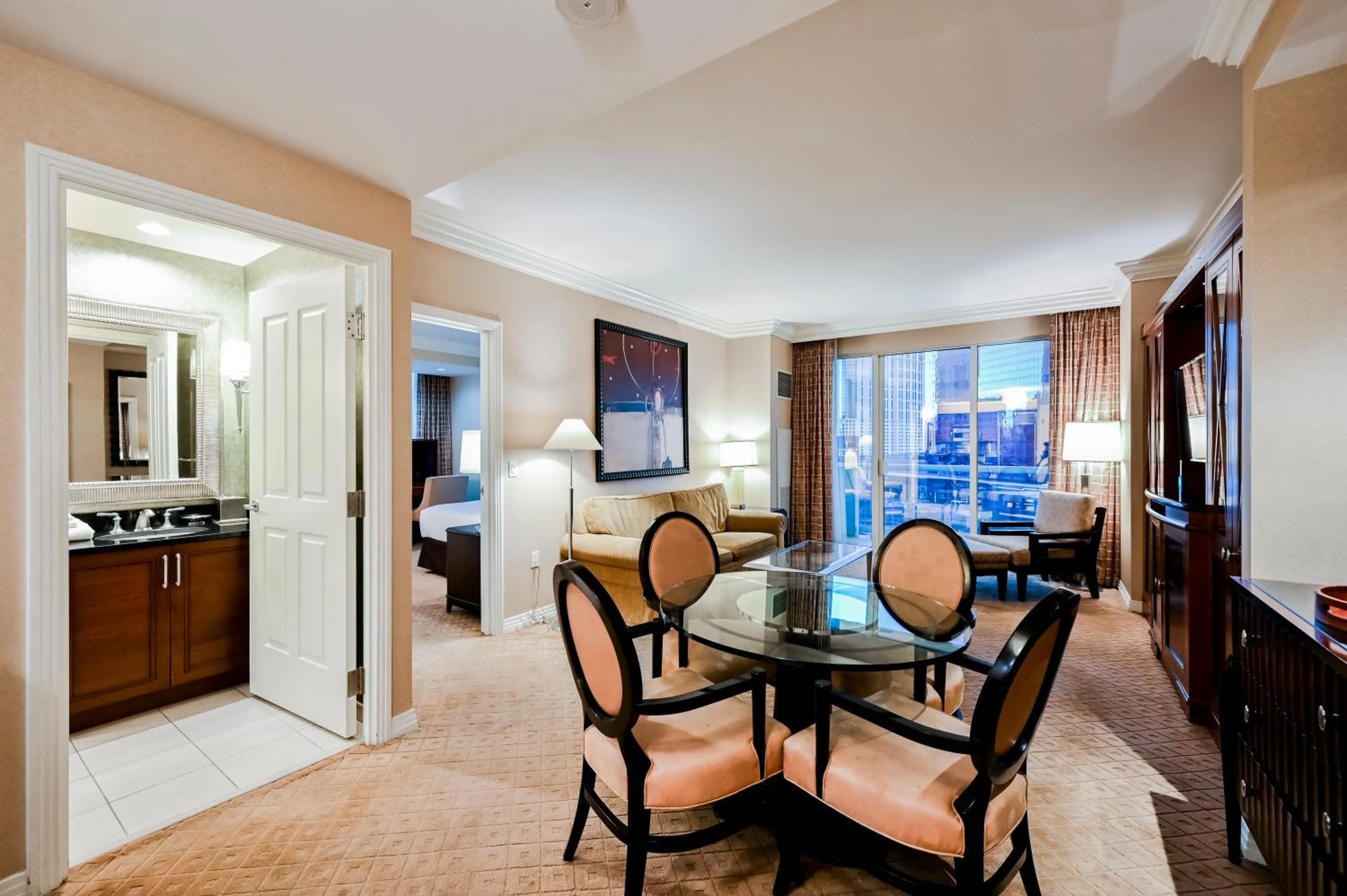Dining area in StripViewSuites at Signature