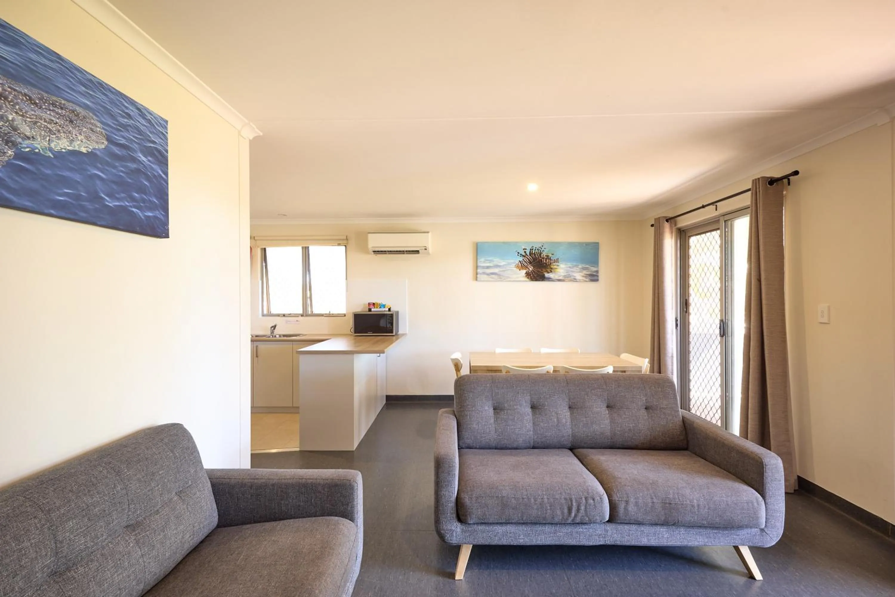 Living room in RAC Exmouth Cape Holiday Park