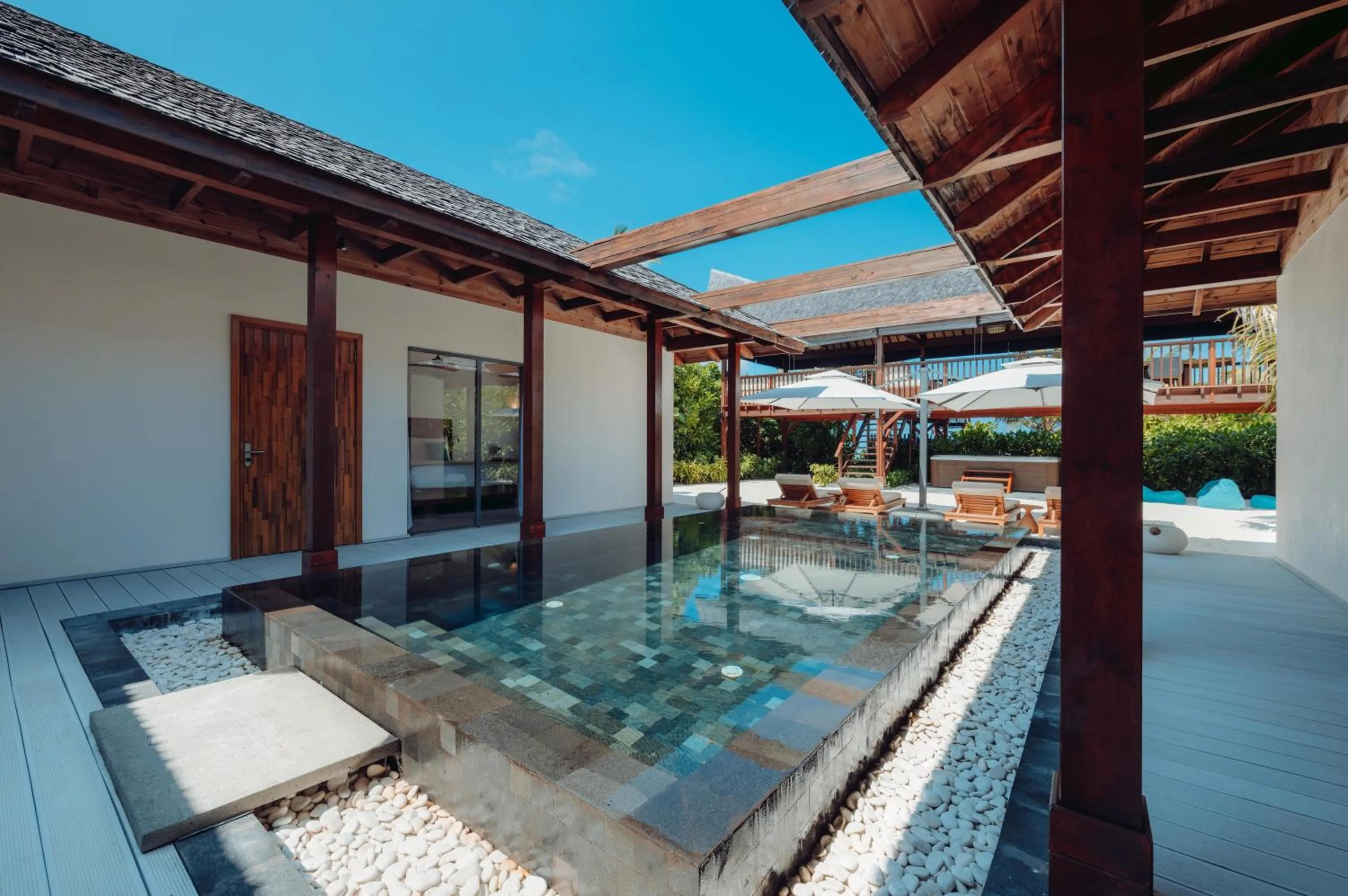 Pool view in Kuredhivaru Resort and Spa - Maldives