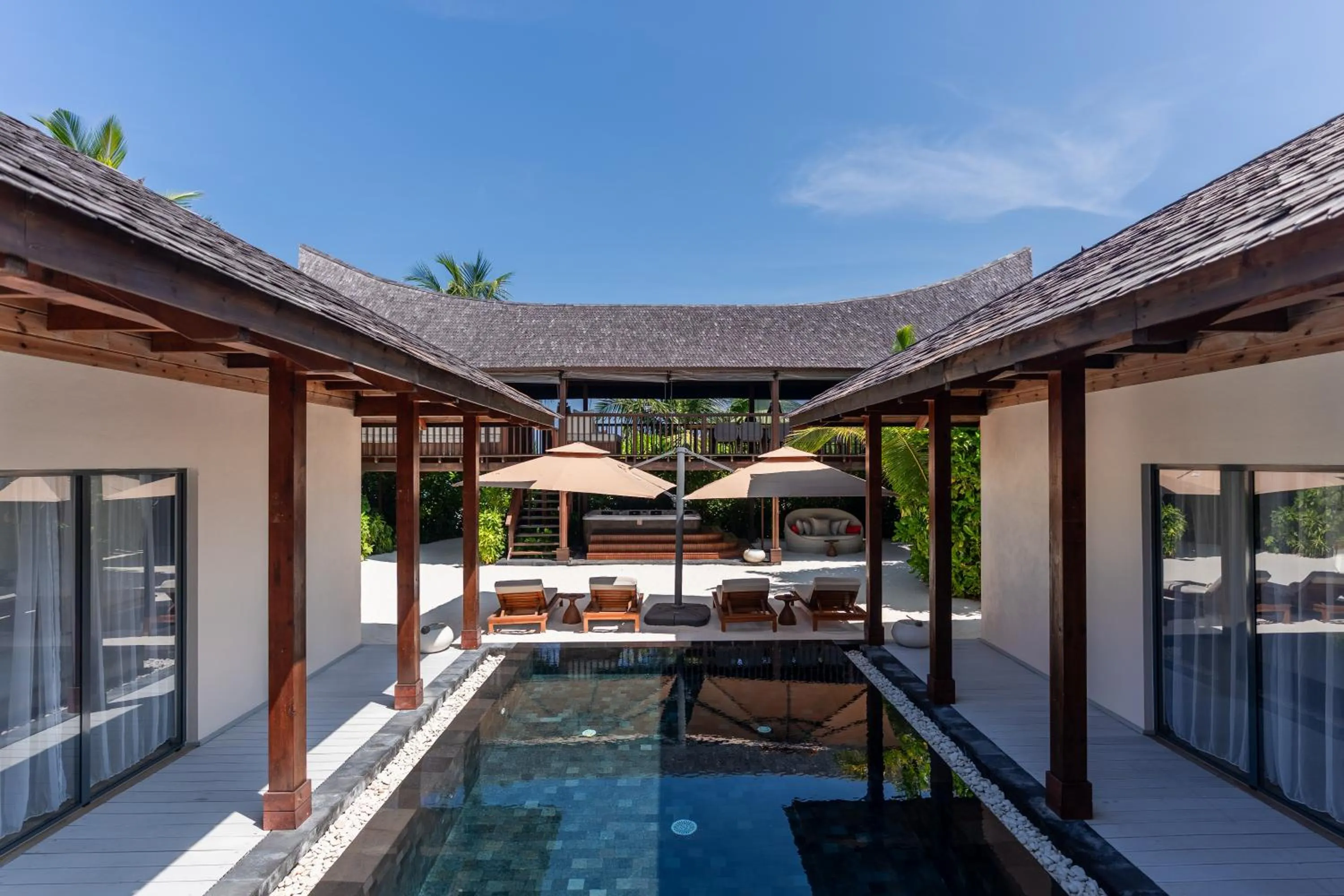Pool view in Kuredhivaru Resort and Spa - Maldives